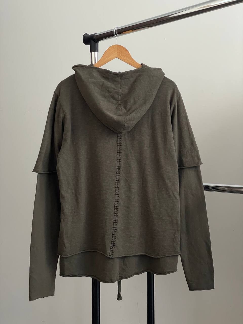 Thom Krom Thom Krom Avant Garde Double Layer Green Zip Hoodie Size US M / EU 48-50 / 2 - 8 Thumbnail