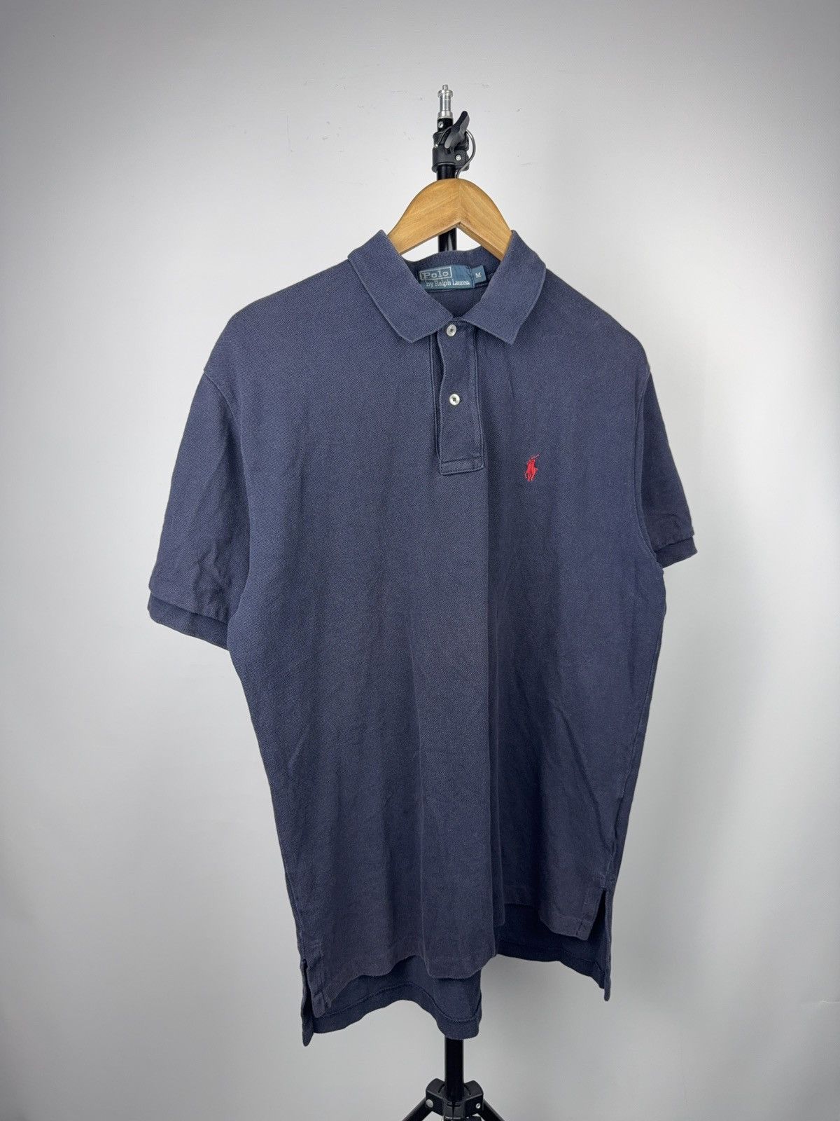 Polo Ralph Lauren Vintage 90s Retro Faded Polo Ralph Lauren Navy Polo Shirt M Size US M / EU 48-50 / 2 - 1 Thumbnail