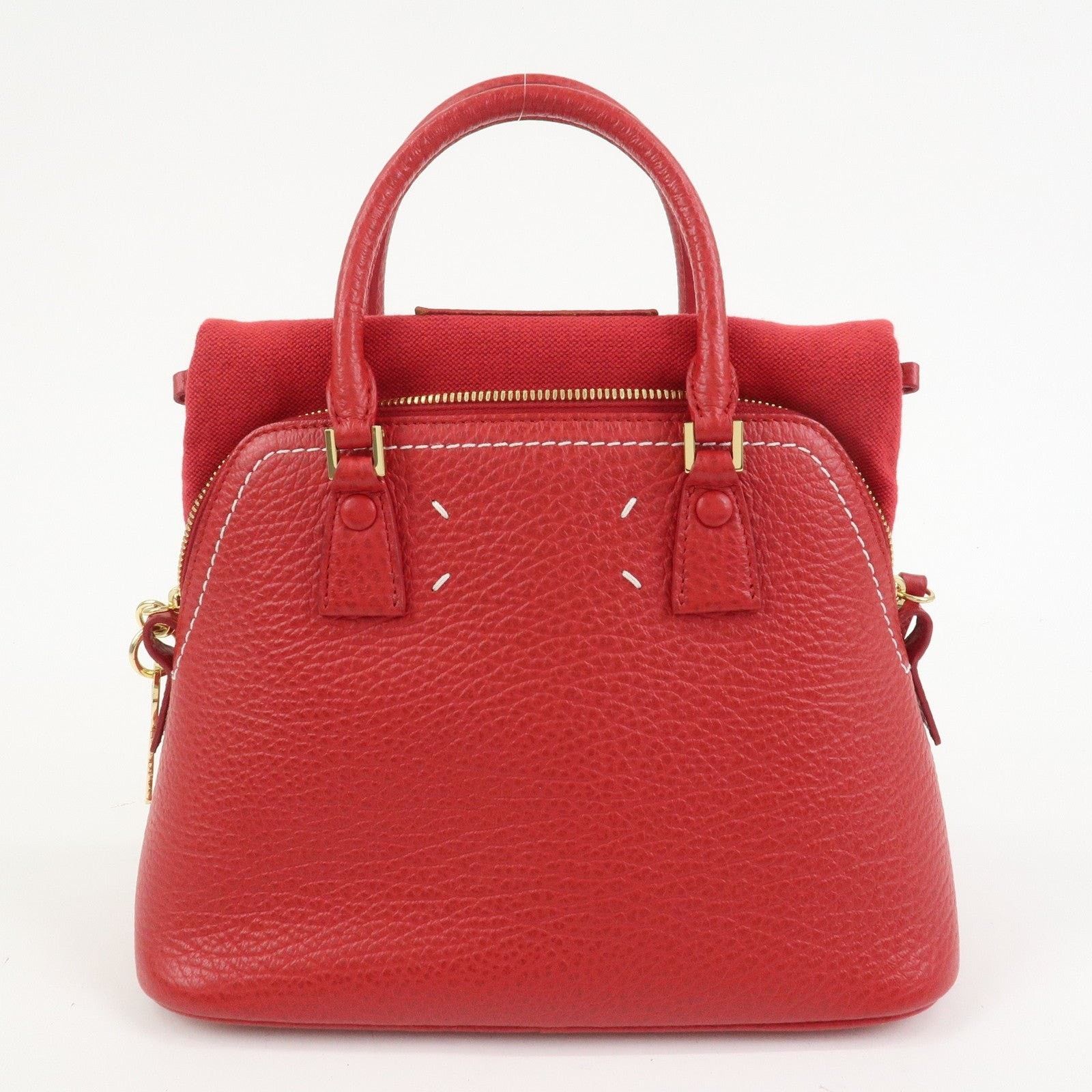 Maison Margiela Maison Margiela 5AC Mini Grained Calfskin Satchel Red Size ONE SIZE - 2 Thumbnail