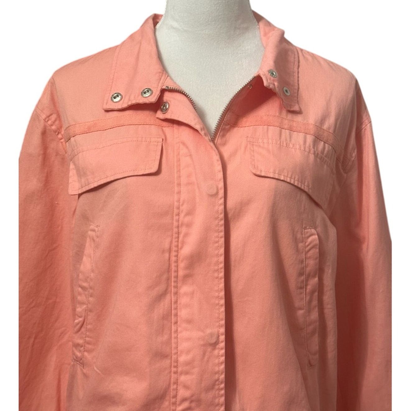 Treasure & Bond Treasure & Bond Jeans Jacket Waist Length Pockets Coral S Size S / US 4 / IT 40 - 3 Thumbnail