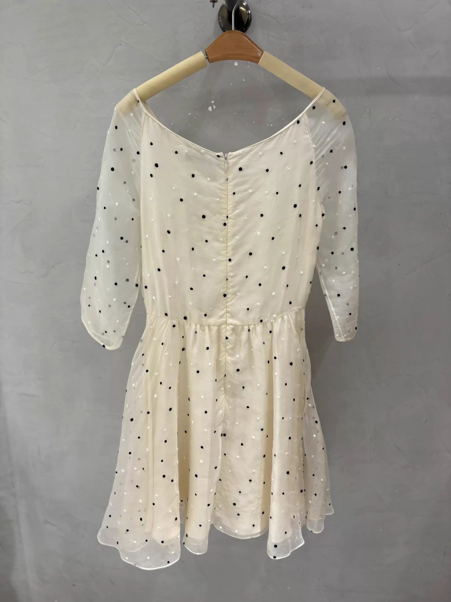 Dior Dior AB cream white polka dot 100% silk rn 38 mint Size S / US 4 / IT 40 - 6 Thumbnail