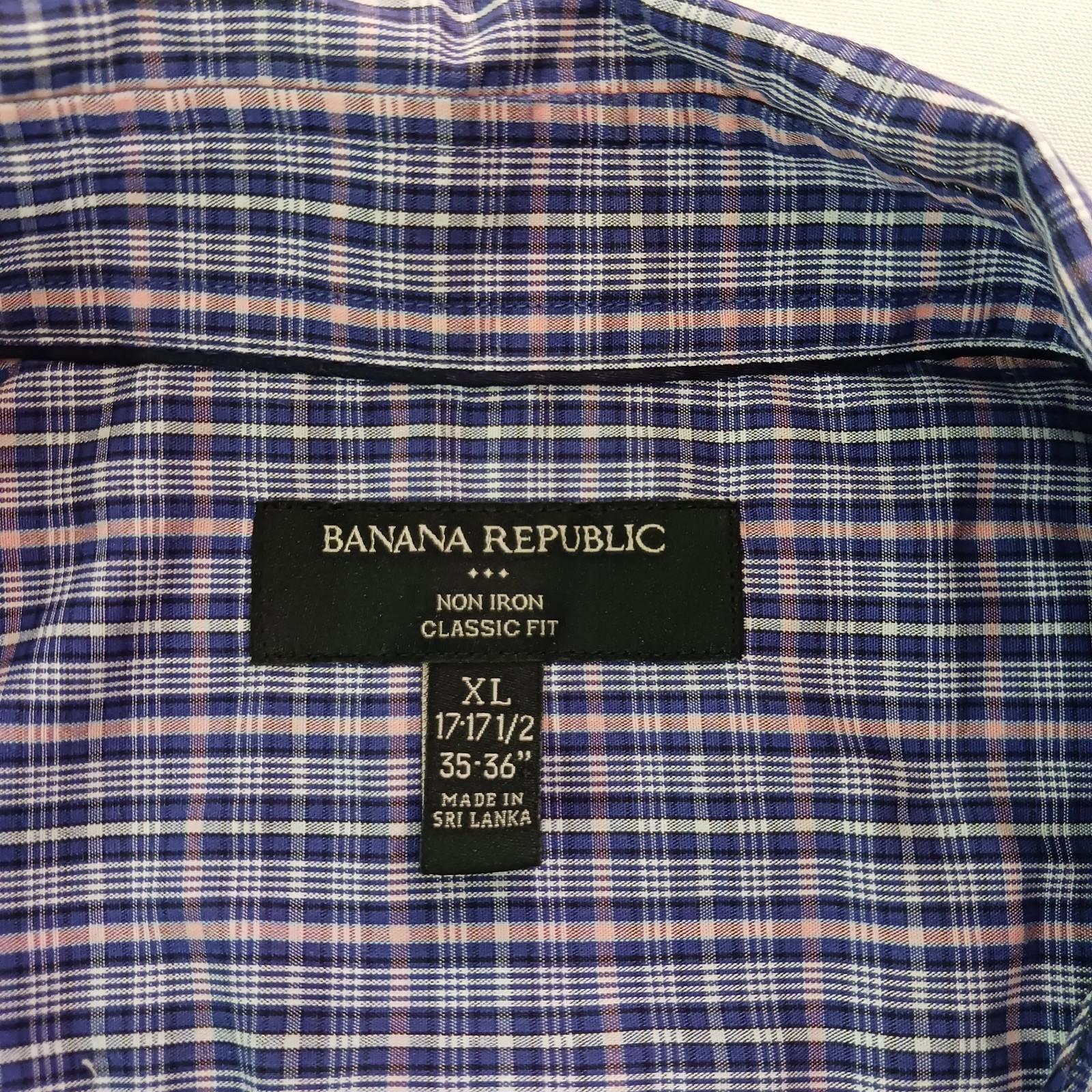 Banana Republic Banana Republic Classic Fit Men's Multicolor Plaid Shirt XL Size US XL / EU 56 / 4 - 3 Thumbnail
