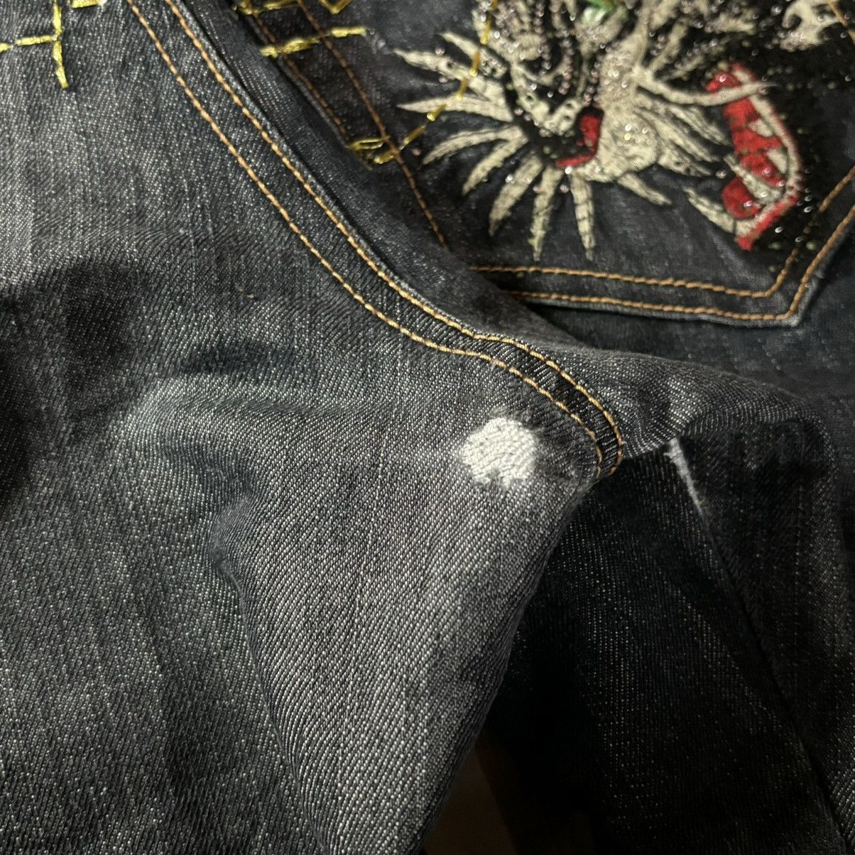 Christian Audigier × Ed Hardy Vintage 00s Edhardy Spell Out Tiger Leopard Jeans Size US 36 / EU 52 - 6 Thumbnail