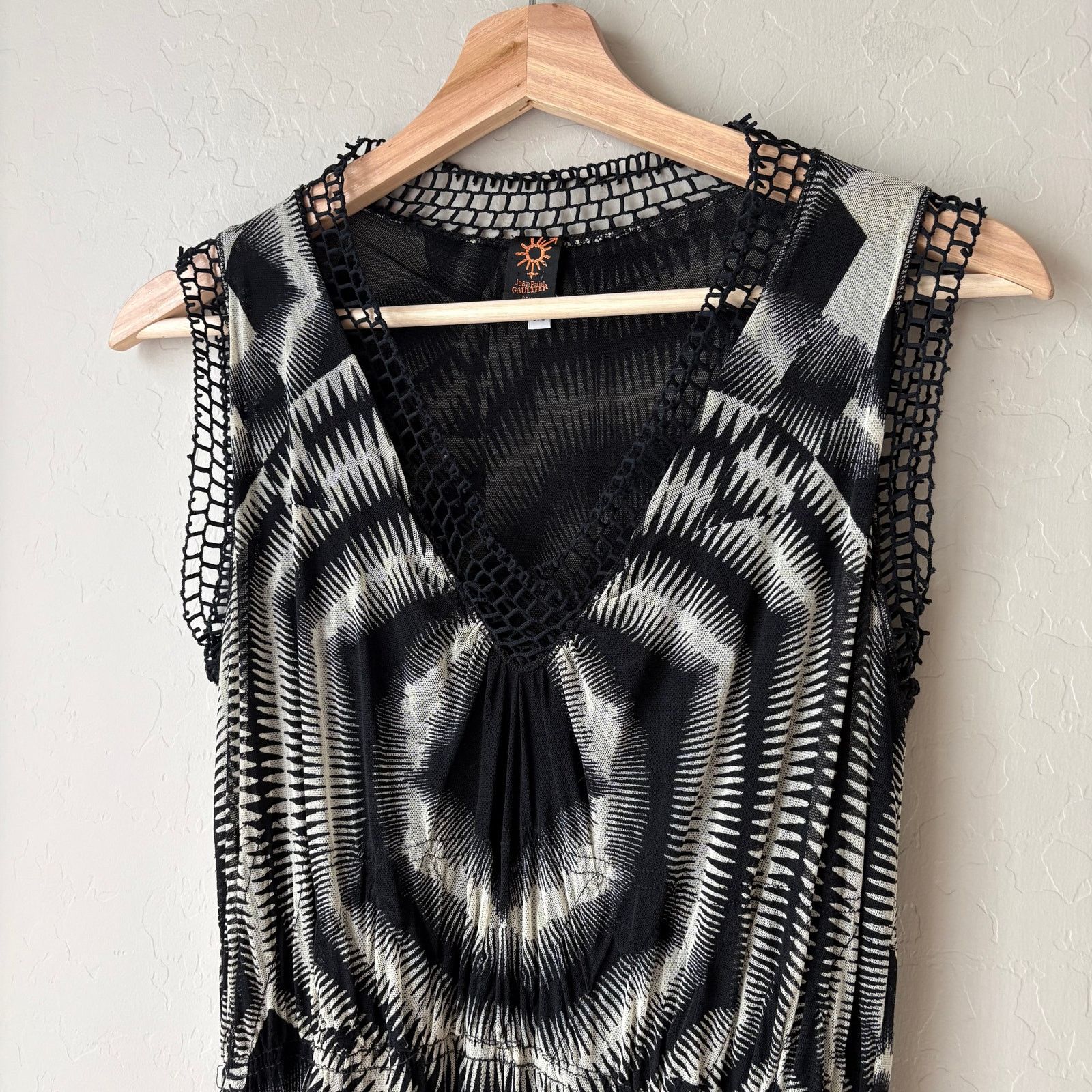 Jean Paul Gaultier Jean Paul Gaultier 90s Black Geo Optical Illusion Dress Sz M Size M / US 6-8 / IT 42-44 - 2 Thumbnail
