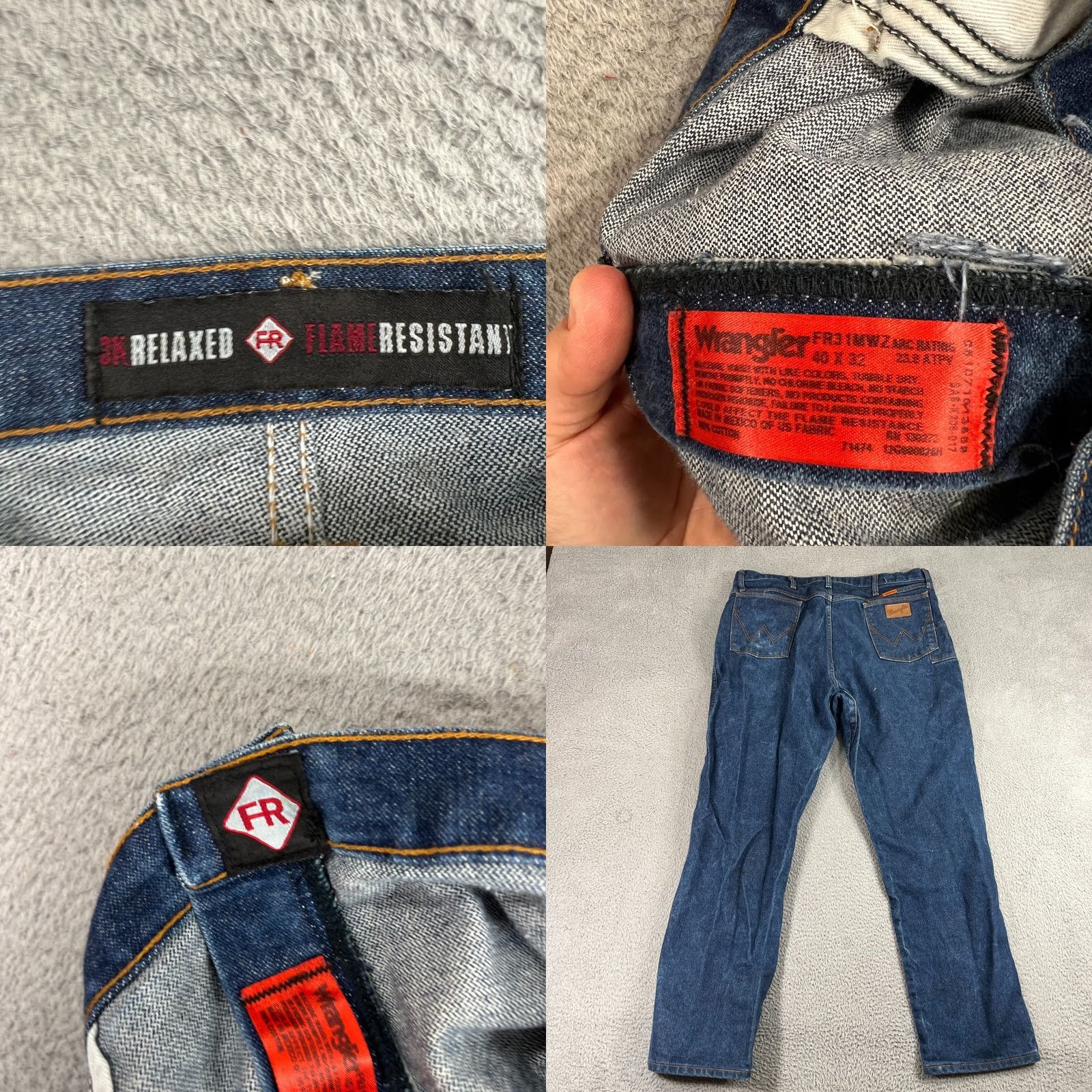 Wrangler Wrangler Flame Resistant Jeans 13MWZ FR Blue 40x32 Regular Mens Jeans Vintage No Blue Denim Size US 40 / EU 56 - 9 Thumbnail