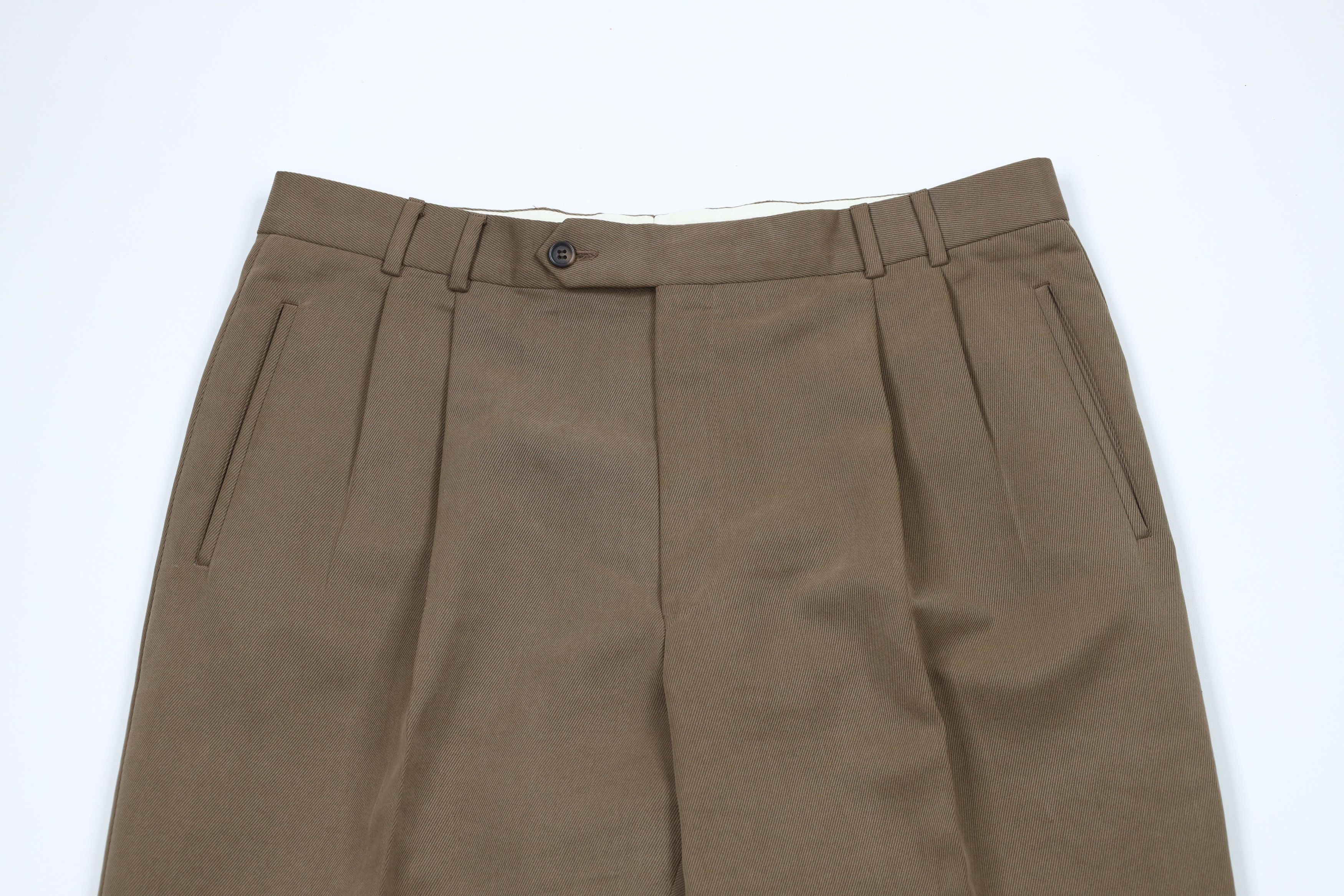Vintage Vintage 90s Streetwear Pleated Wide Leg Whipcord Chino Pants Size US 34 / EU 50 - 2 Thumbnail