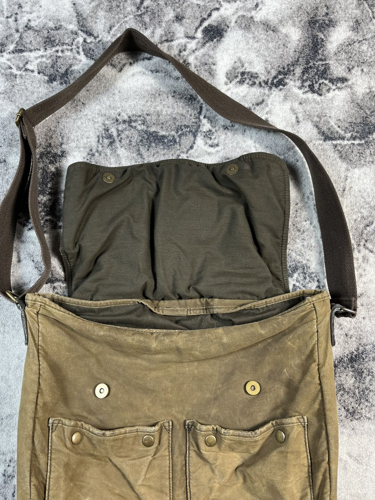 Other Vintage Canvas Messenger Bag Distressed Brown Large Size ONE SIZE - 7 Thumbnail
