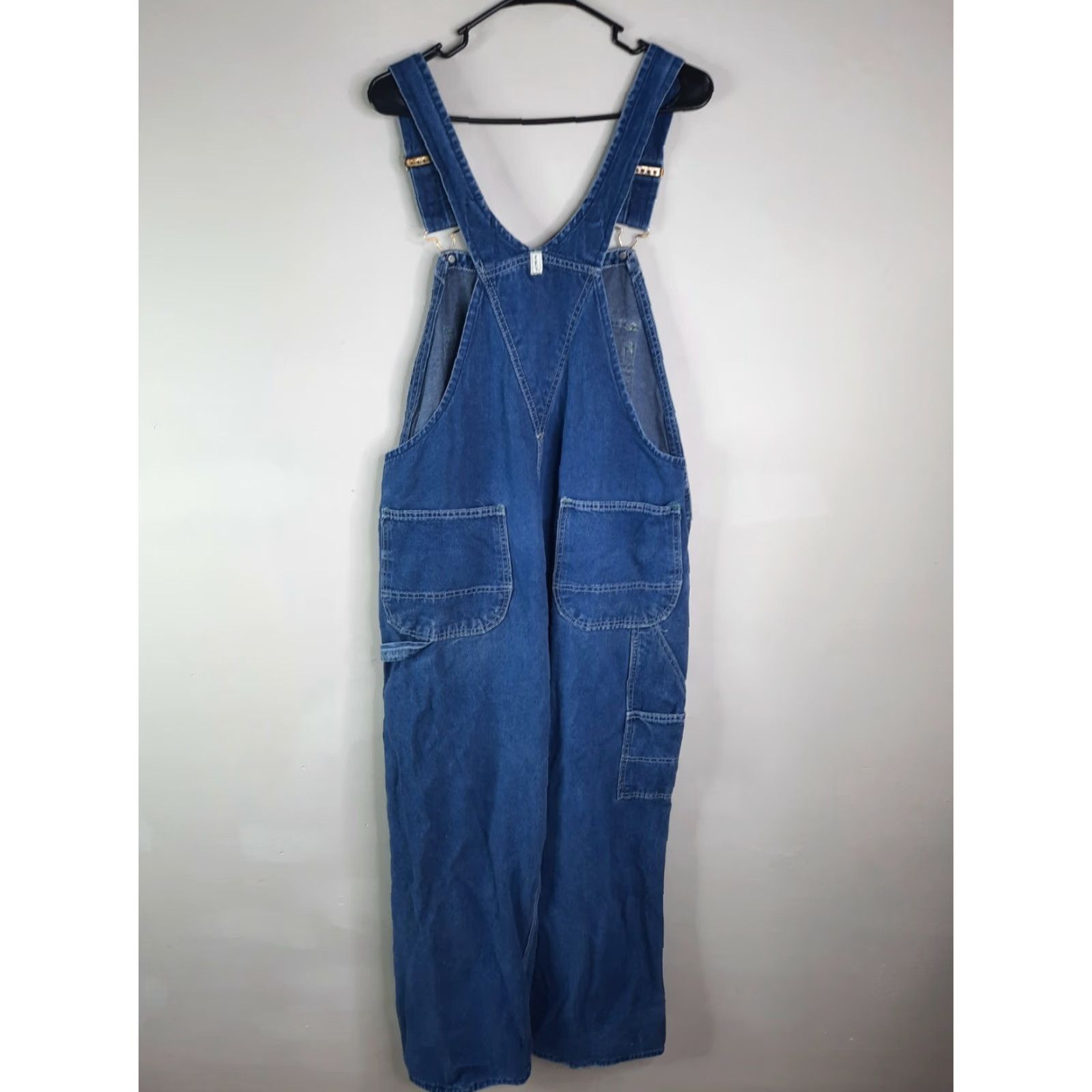 Vintage VINTAGE Key Imperial Overall Coverall Denim Hi-Back Bib Men 40x29 38W X 27L USA Zip Fly Button & Zip Blue Denim Cotton Regular Mens Overalls Size US 38 / EU 54 - 6 Thumbnail