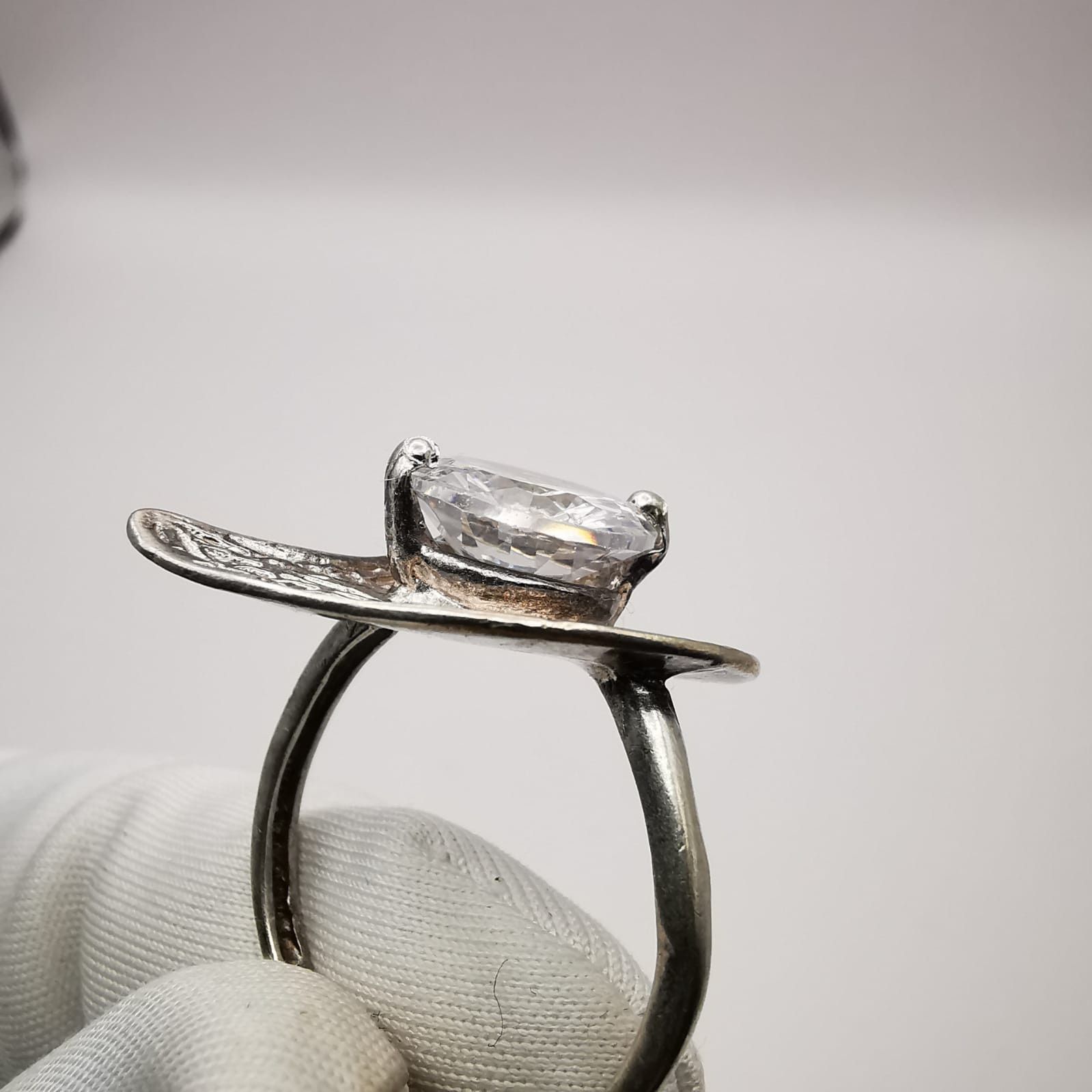 Vintage Vintage 925 Sterling Silver Ring Cubic Zirconia 4,7 g Size ONE SIZE - 5 Thumbnail