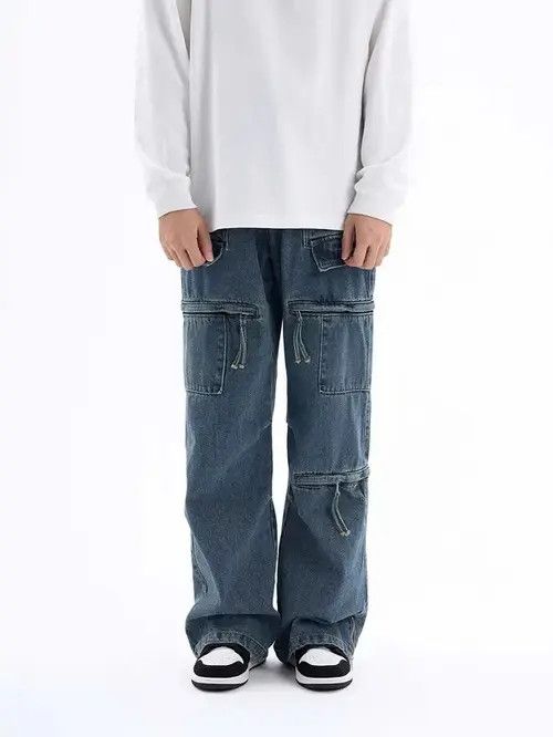 Japanese Brand × Jean Harajuku Streetwear Pockets Baggy Jeans Size US 33 - 4 Thumbnail