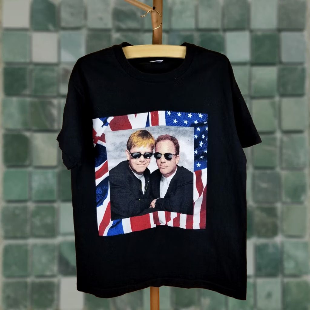 Vintage VINTAGE Elton John & Billy Joel Rock Tour Black T-SHIRT XLARGE MINTY Shirt Mens XL Black 1994 Rock Tour Vintage 90s Concert tee Size US XL / EU 56 / 4 - 1 Thumbnail