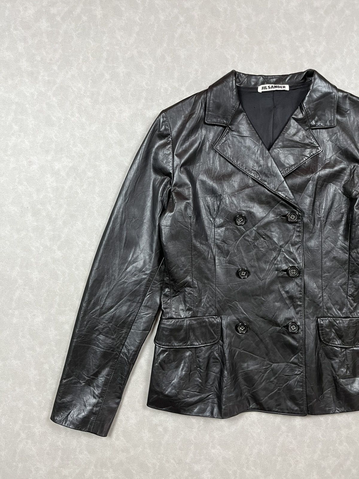 Jil Sander Jil Sander double breasted leather jacket Size S / US 4 / IT 40 - 5 Thumbnail