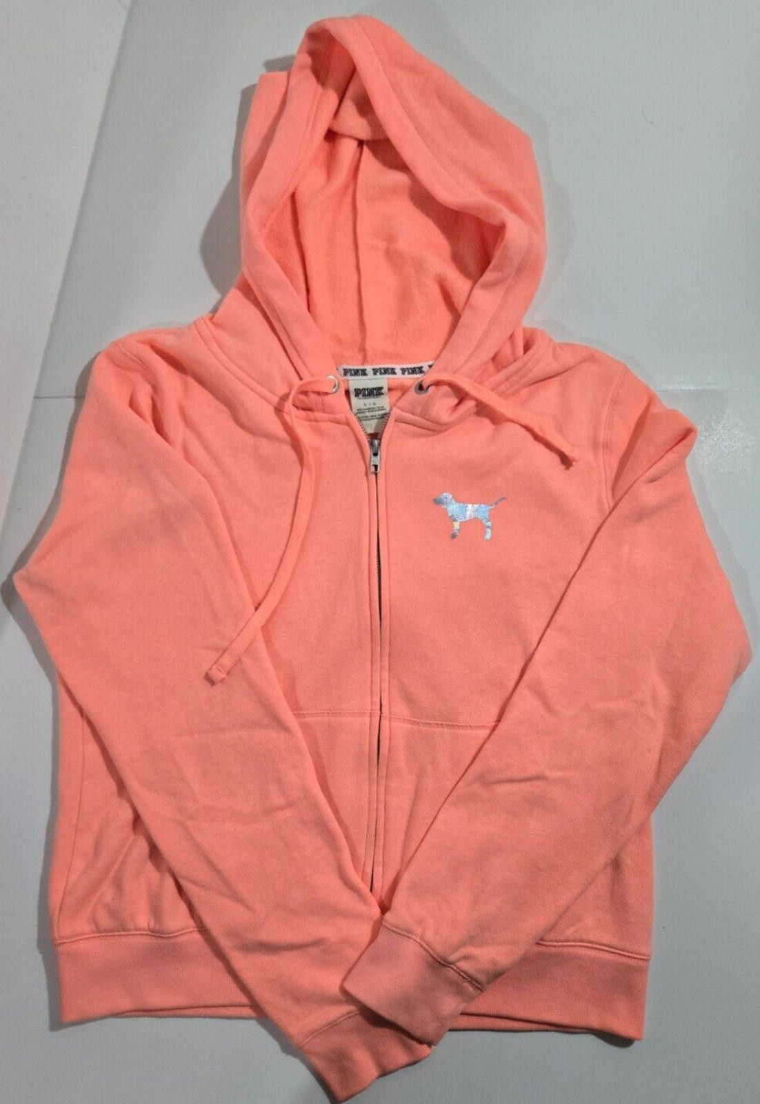 Designer Victoria's Secret PINK Metallic Full Zip Hoodie Size Large Size L / US 10 / IT 46 - 1 Thumbnail