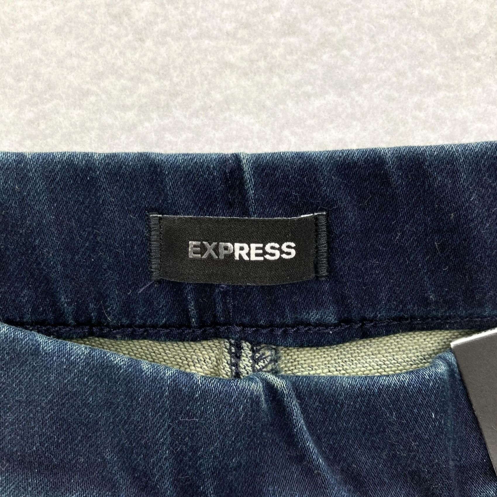 Express Express Jeans Womens Small Blue High Rise Skinny PulLOn Jeggings Supersoft Knit Size 28" / US 6 / IT 42 - 4 Thumbnail