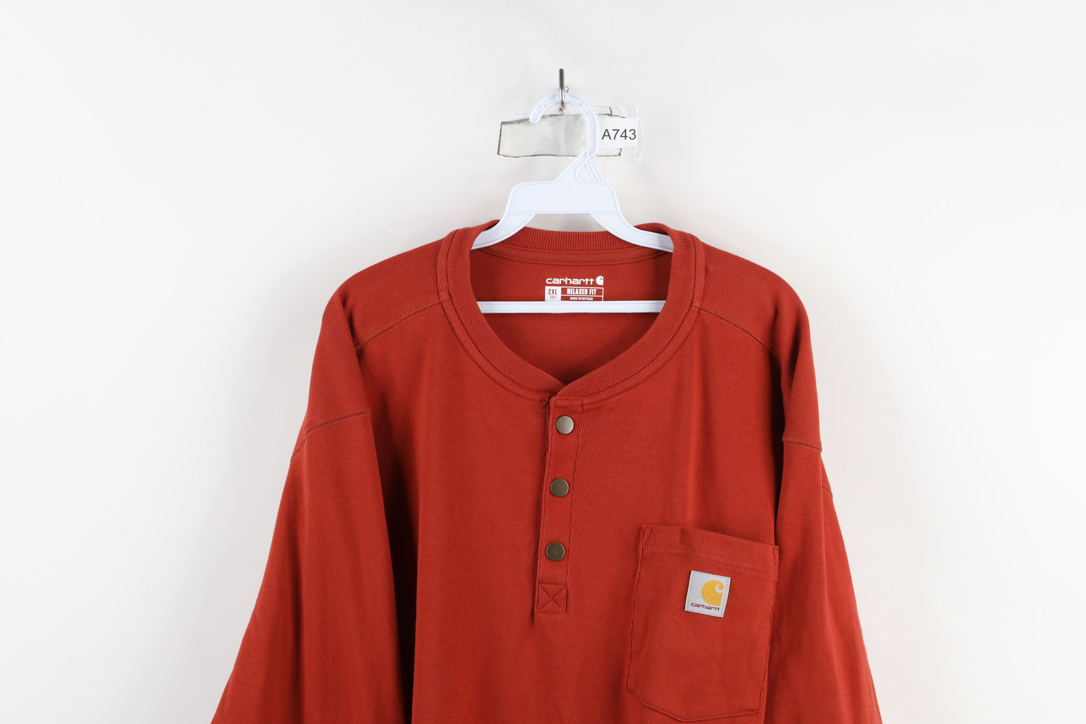 Carhartt × Vintage Carhartt Thermal Waffle Knit Snap Button Henley T-Shirt Size US XXL / EU 58 / 5 - 2 Thumbnail