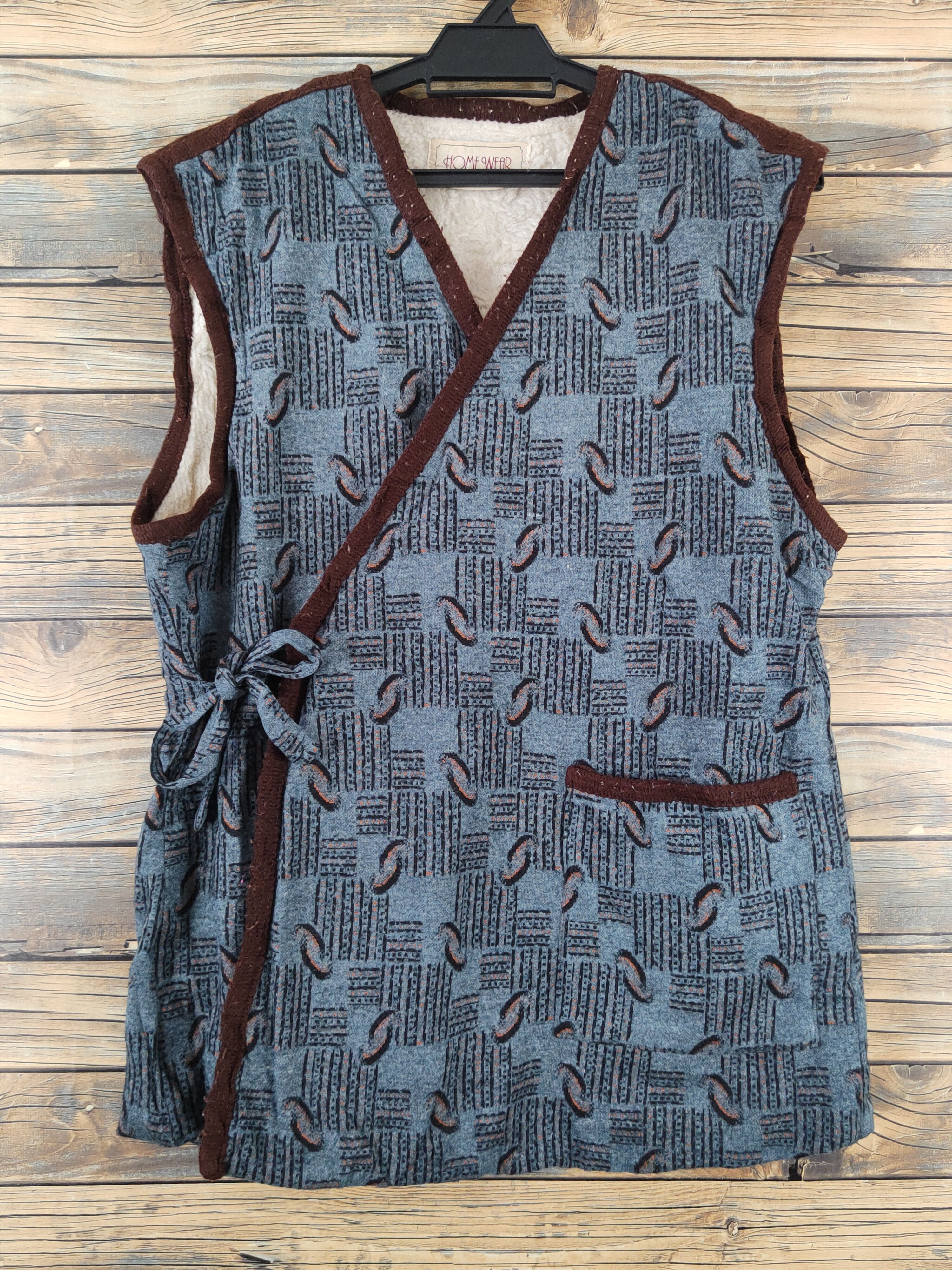 Japanese Brand × Vintage Retro Vintage Design by Home Wear Blue Kimono Vests Size M / US 6-8 / IT 42-44 - 1 Thumbnail
