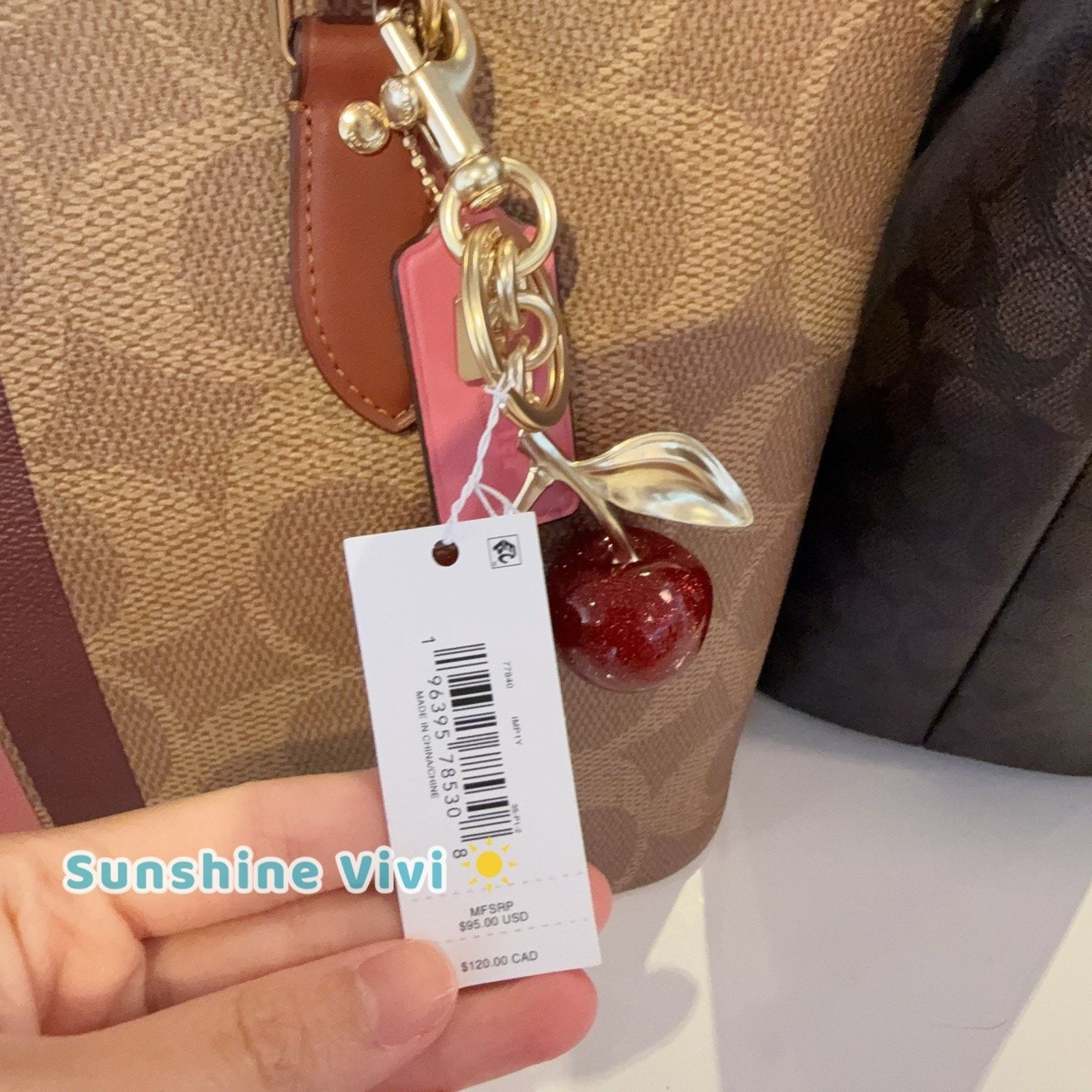Coach NWT Bundle Coach Gallery Tote Bag CBM18 & 77840 Cherry Charm Size ONE SIZE - 2 Thumbnail