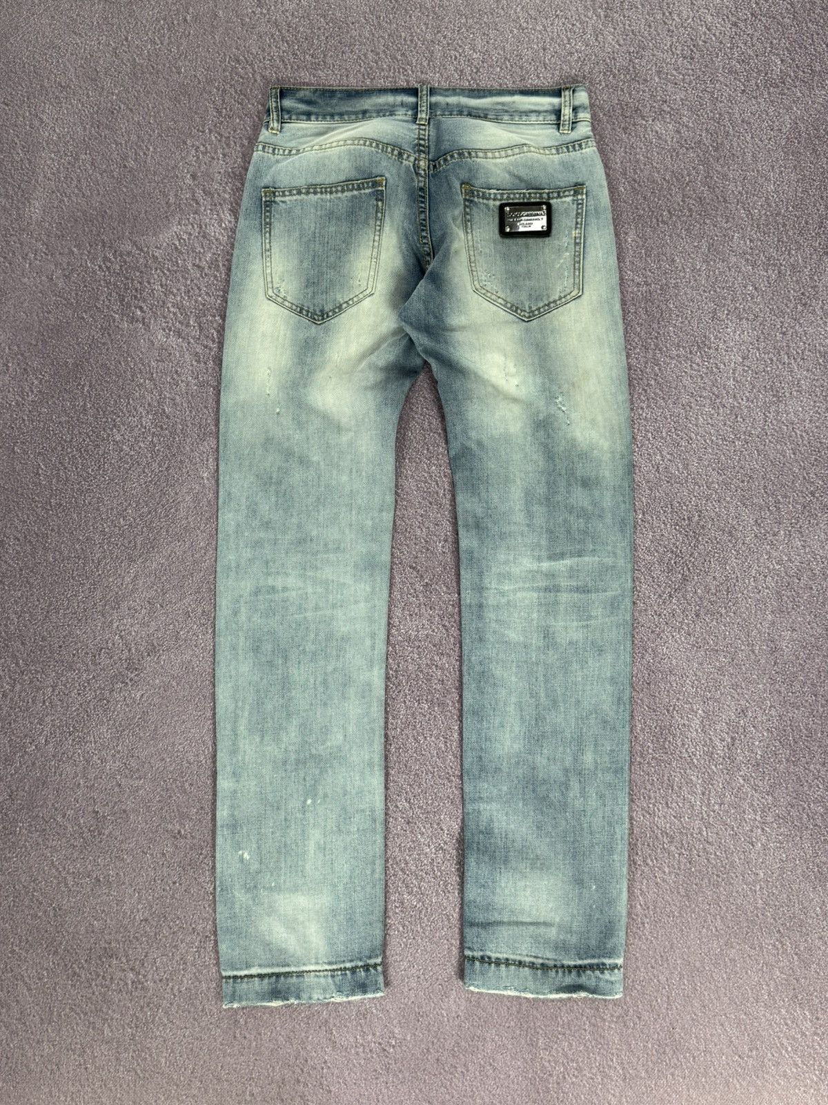 Dolce & Gabbana D&G Dolce & Gabbana Y2K Ribbed Denim Faded Jeans Size 32" / US 10 / IT 46 - 2 Thumbnail