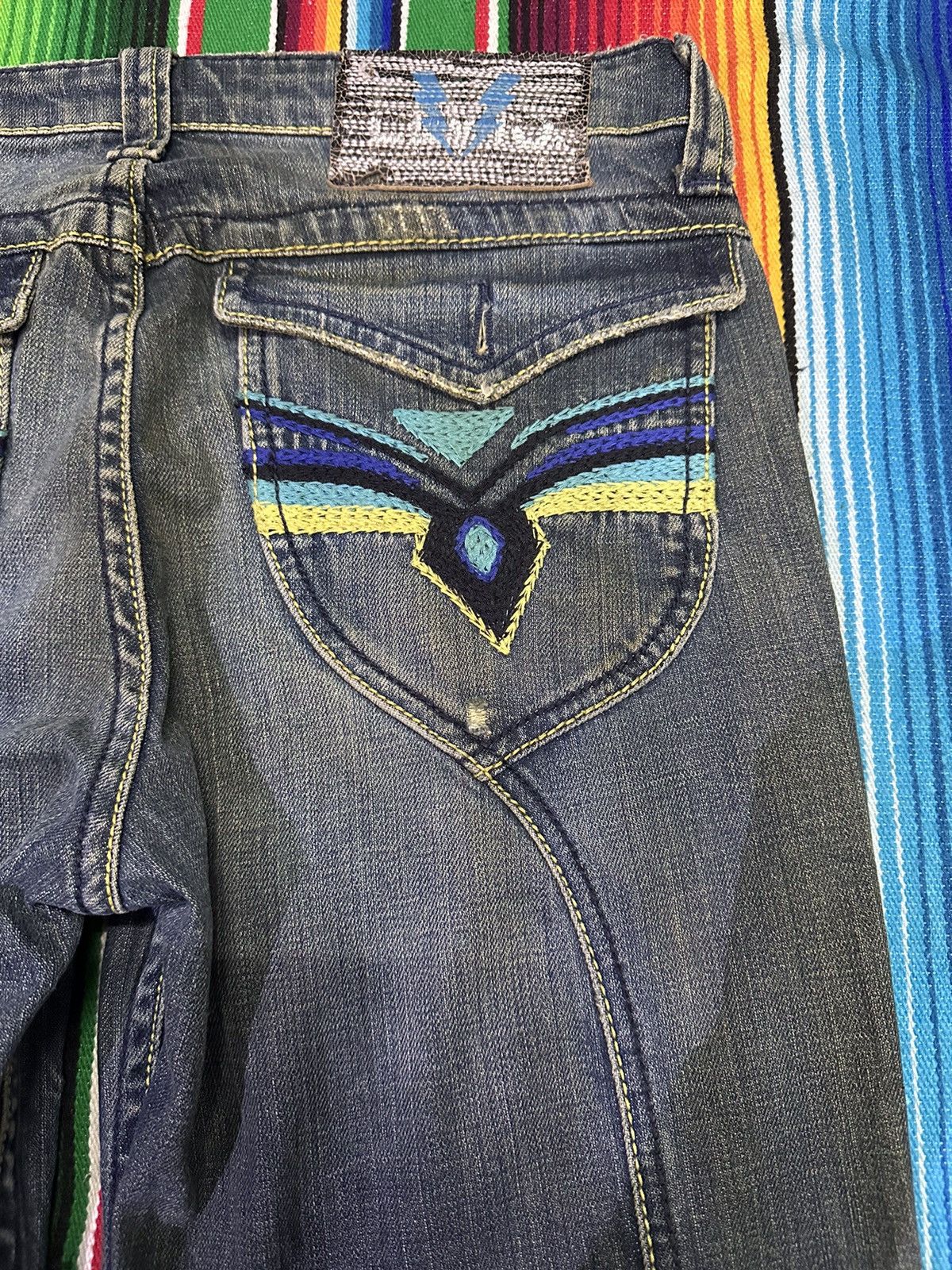 If Six Was Nine Bootcut style Design Flare Elvis Denim 💥 Size US 30 / EU 46 - 14 Thumbnail