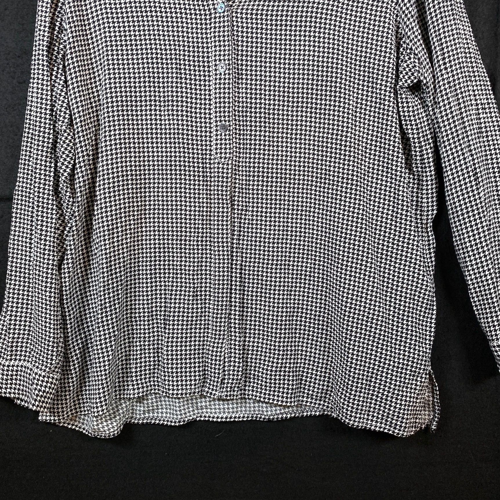 J. Jill J.Jill Blouse Black White Houndstooth Collared Button Down Long Sleeve L Women’s Shirt Sleeve Classic/Fitted Casual Workwear Mens? Size L / US 10 / IT 46 - 4 Thumbnail