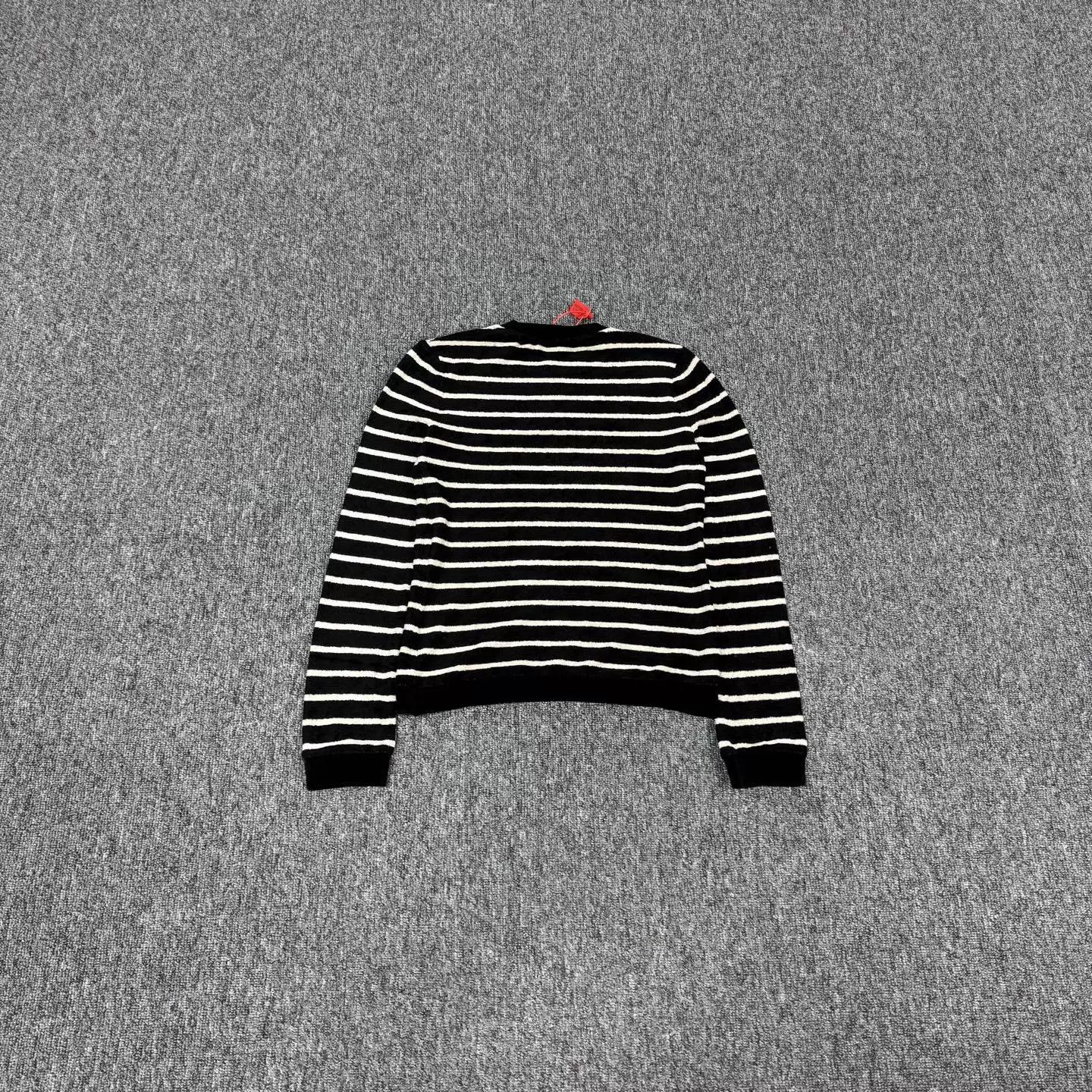 Saint Laurent Paris SLP black white striped chest logo knit M 99 new Size M / US 6-8 / IT 42-44 - 2 Thumbnail