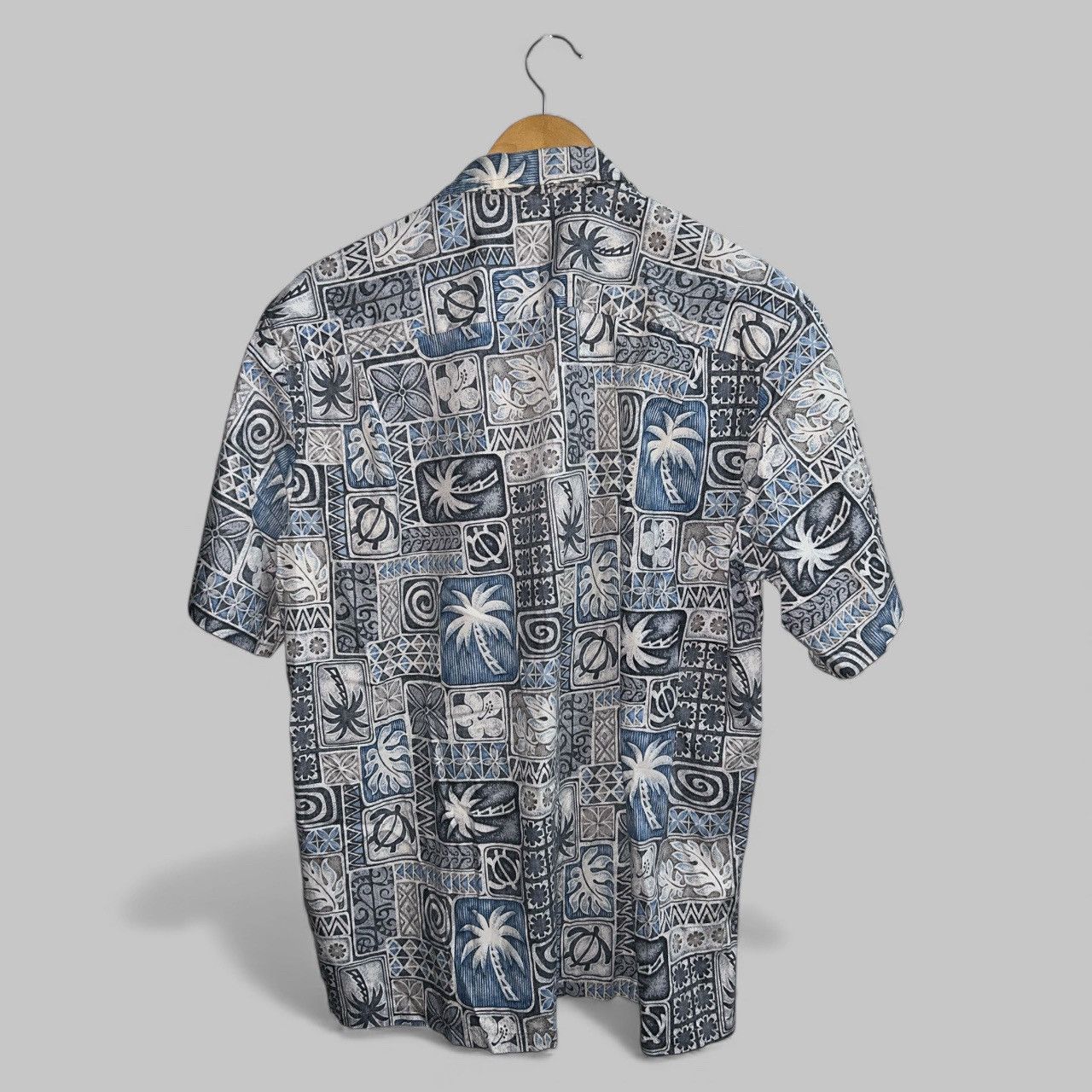 Vintage Royal Creations Aloha Hawaii Open Collar Shirt Blue Tapa Size US L / EU 52-54 / 3 - 4 Thumbnail