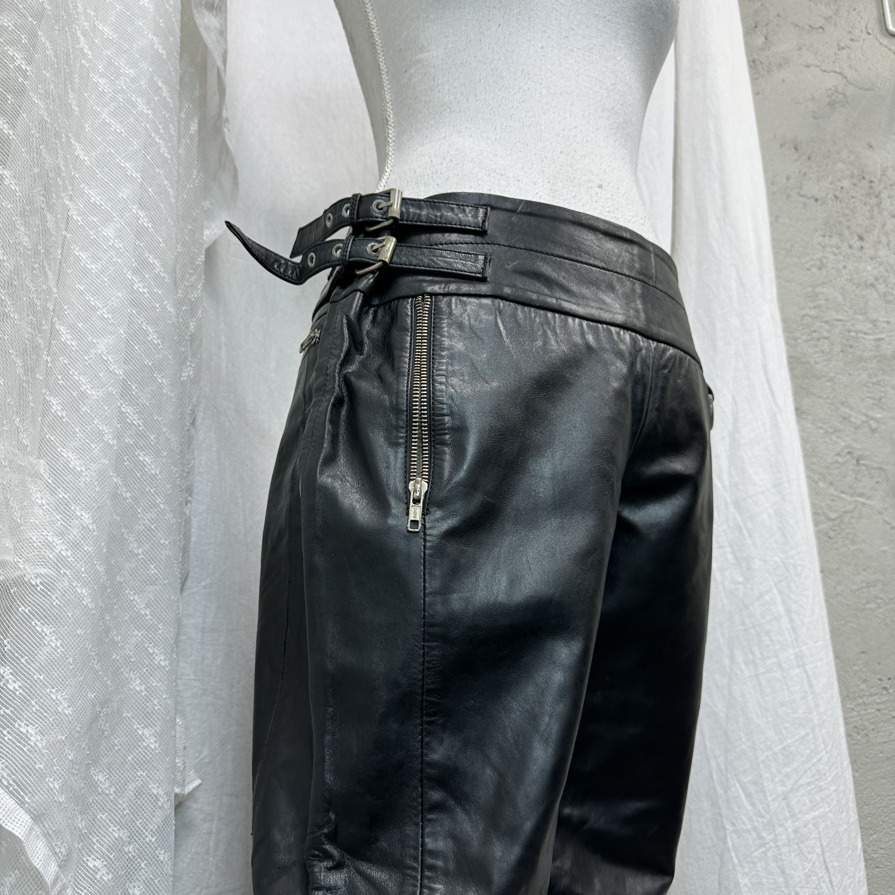 Vintage Vintage Leather Buckled Grunge Trousers Y2K Size 26" / US 2 / IT 38 - 6 Thumbnail