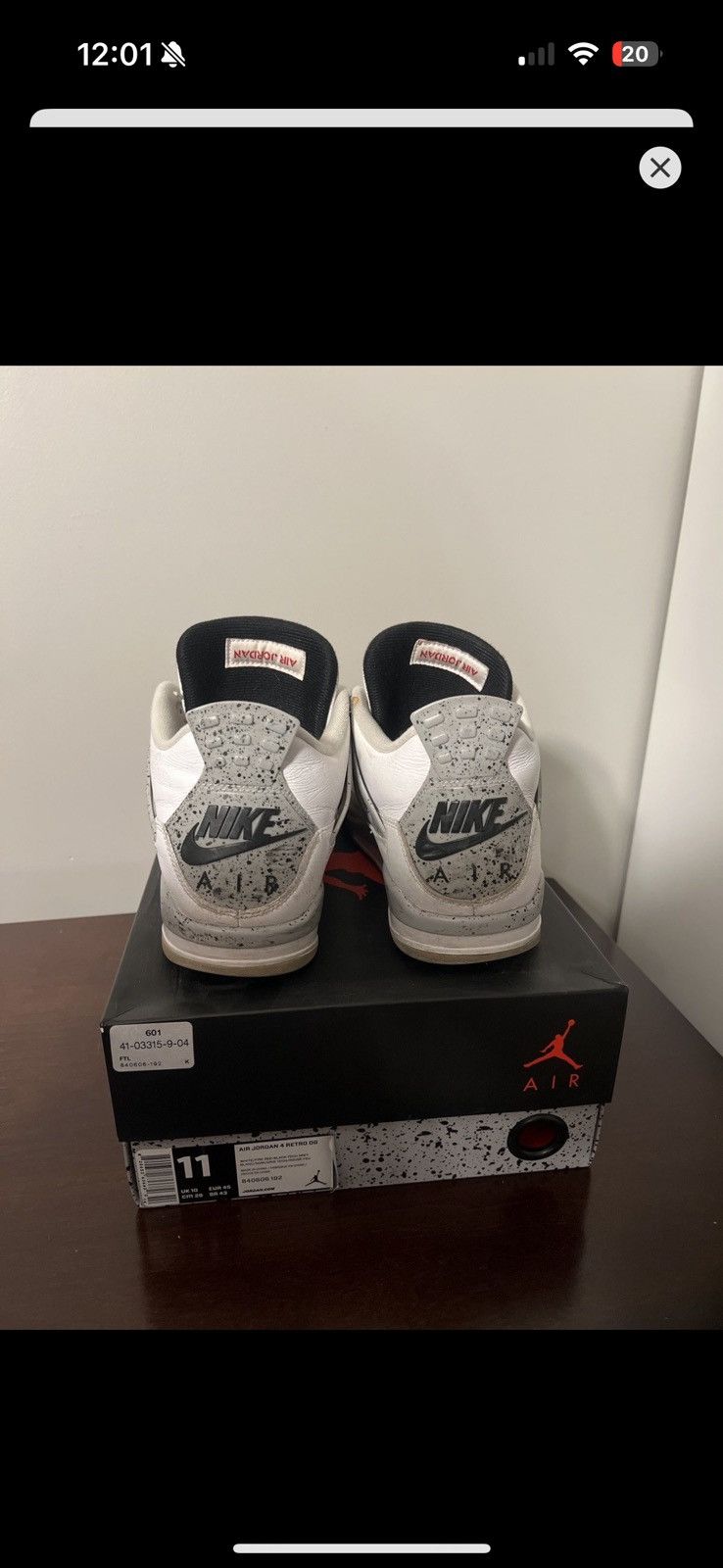 Jordan Brand Jordan 4 grey cement size 11 with box Size US 11 / EU 44 - 2 Thumbnail