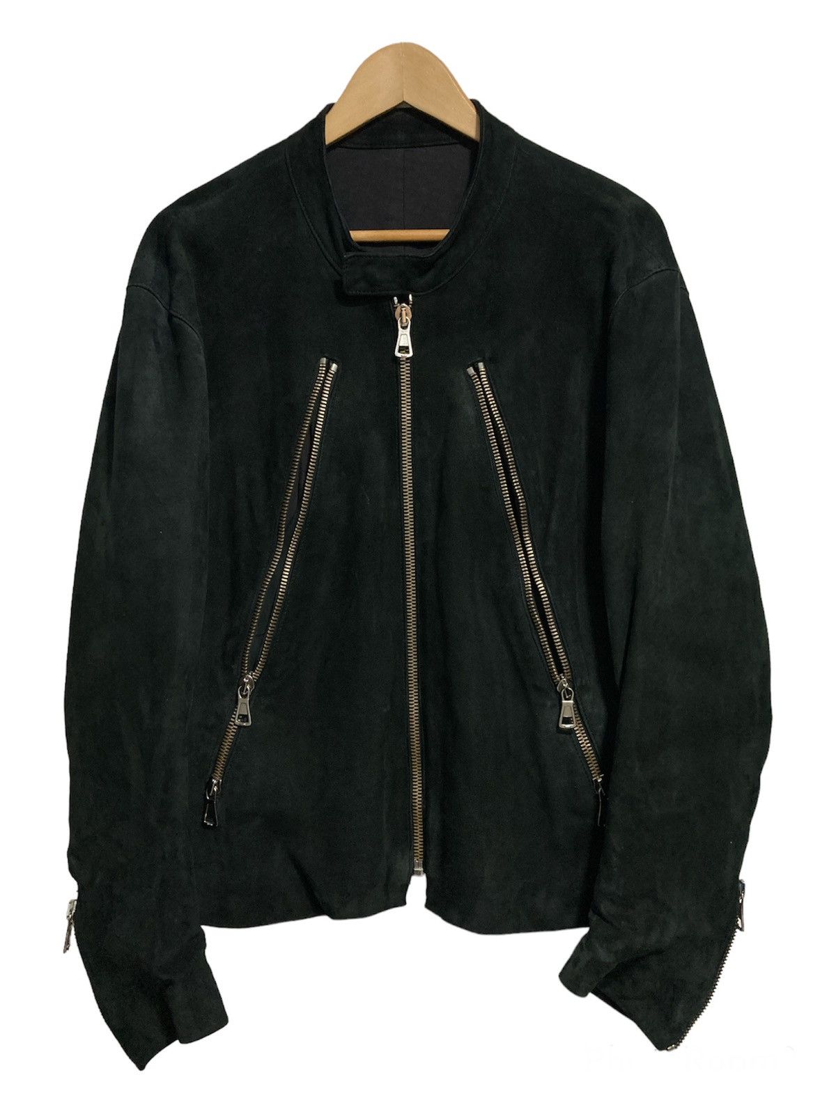 image of Maison Margiela 2005Aw Maison Martin Margiela 5Zip Suede Biker Jacket in Black, Men's (Size Large)