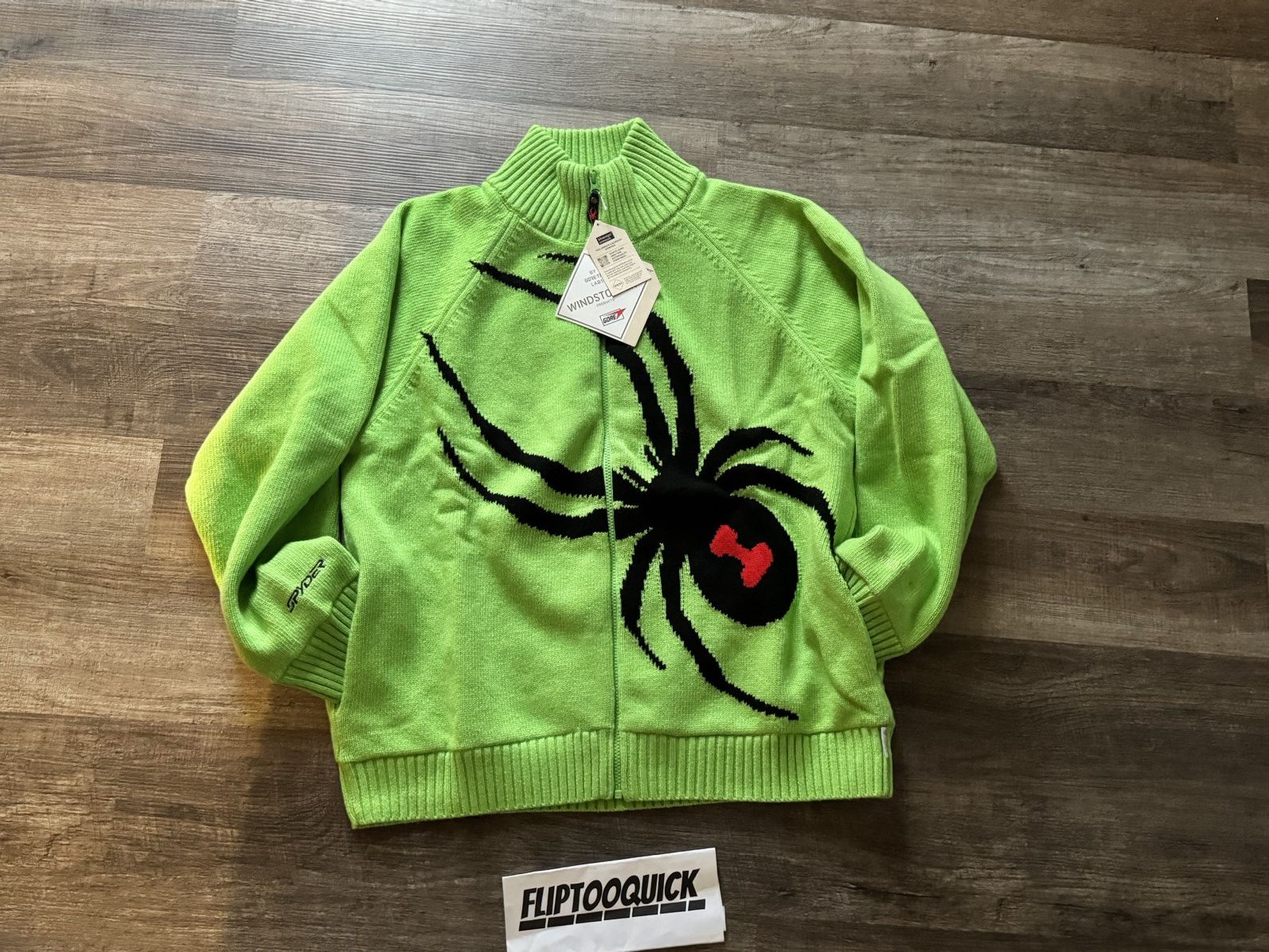 Spyder × Supreme Spyder Zip Up Sweater Green XL Size US XL / EU 56 / 4 - 1 Thumbnail