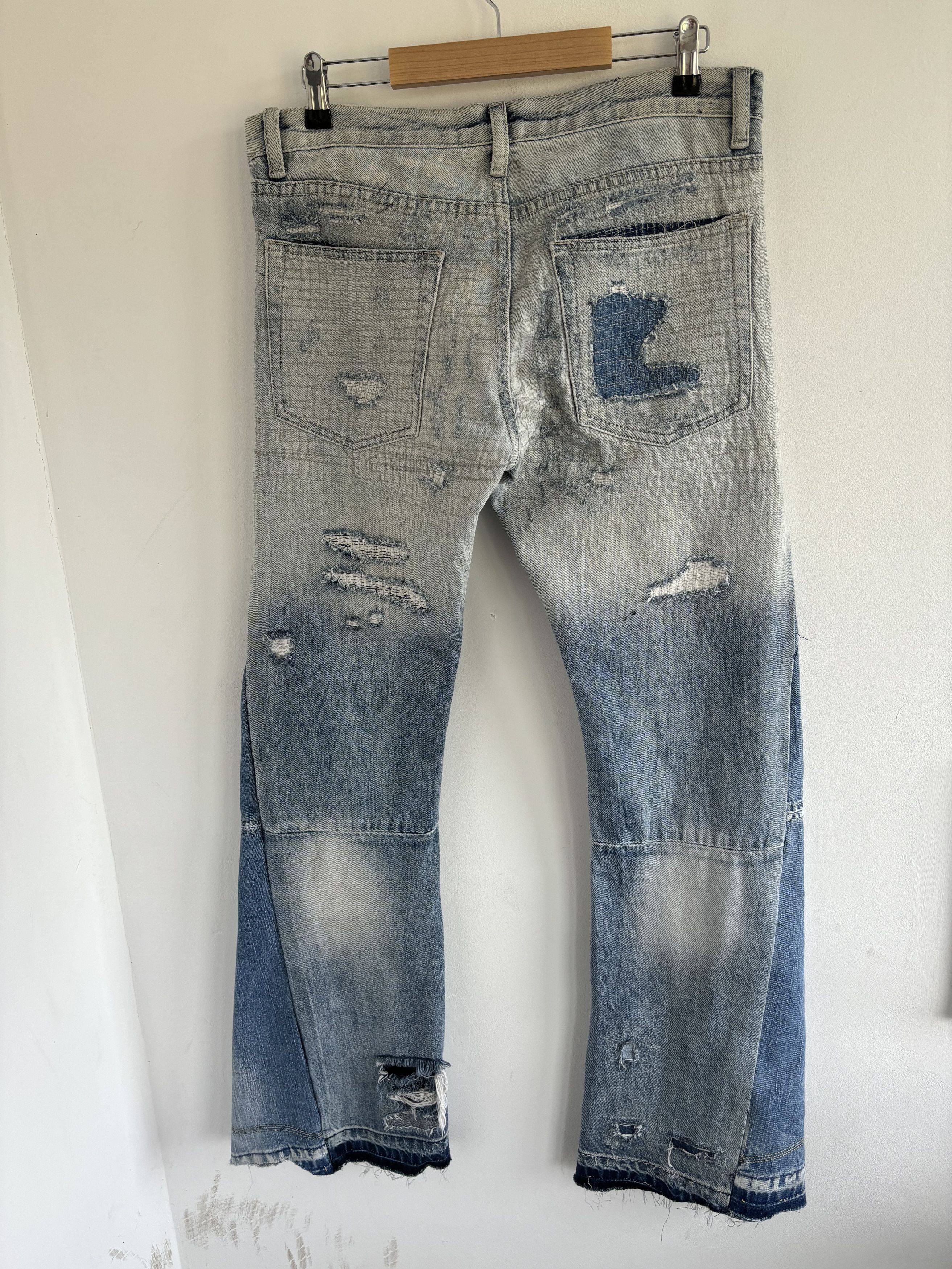 Other Custom Made Flared Distressed Boro Washed Jeans Size US 31 - 13 Thumbnail