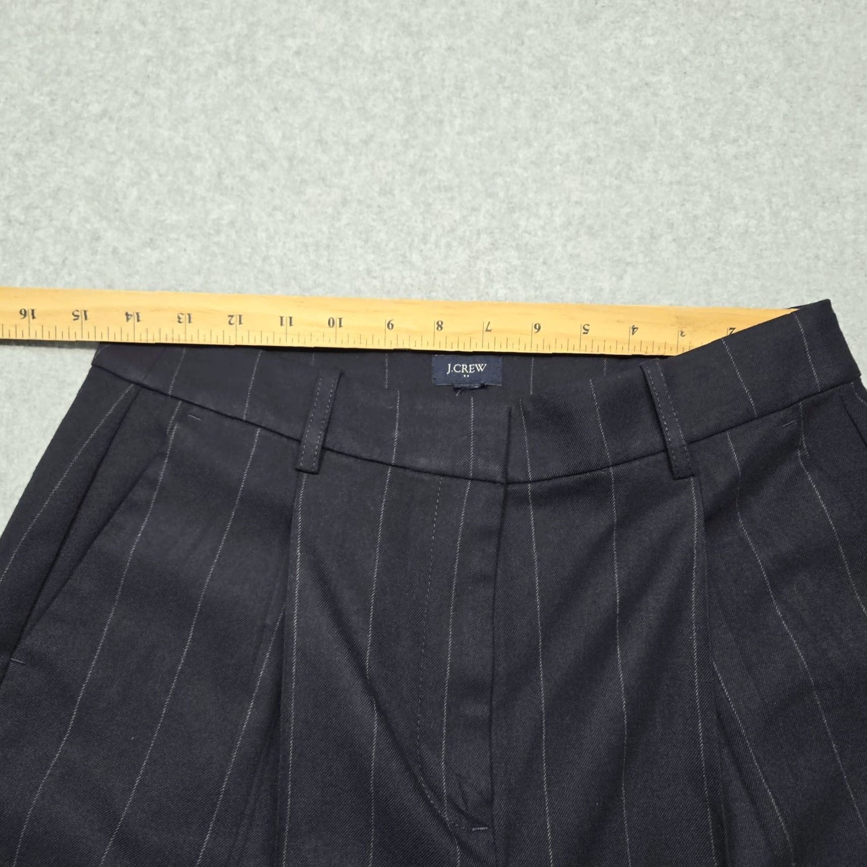 J.Crew J.CREW Suit Pants Mens 34 Blue Striped Wool Classic Fit Belted Vietnam Size 34R - 7 Thumbnail