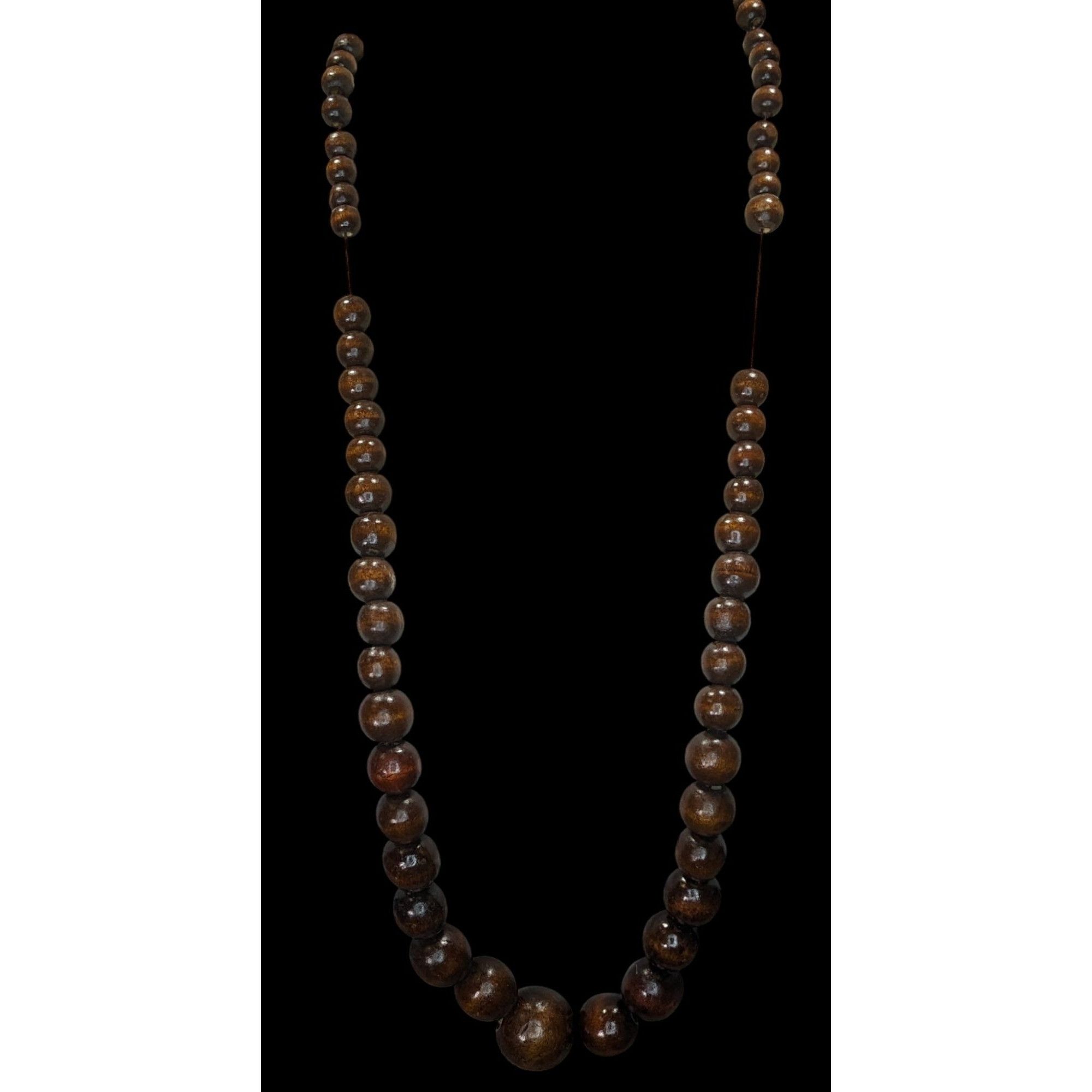 Other Vintage Handmade Brown Wooden Bead Necklace Size ONE SIZE - 4 Thumbnail
