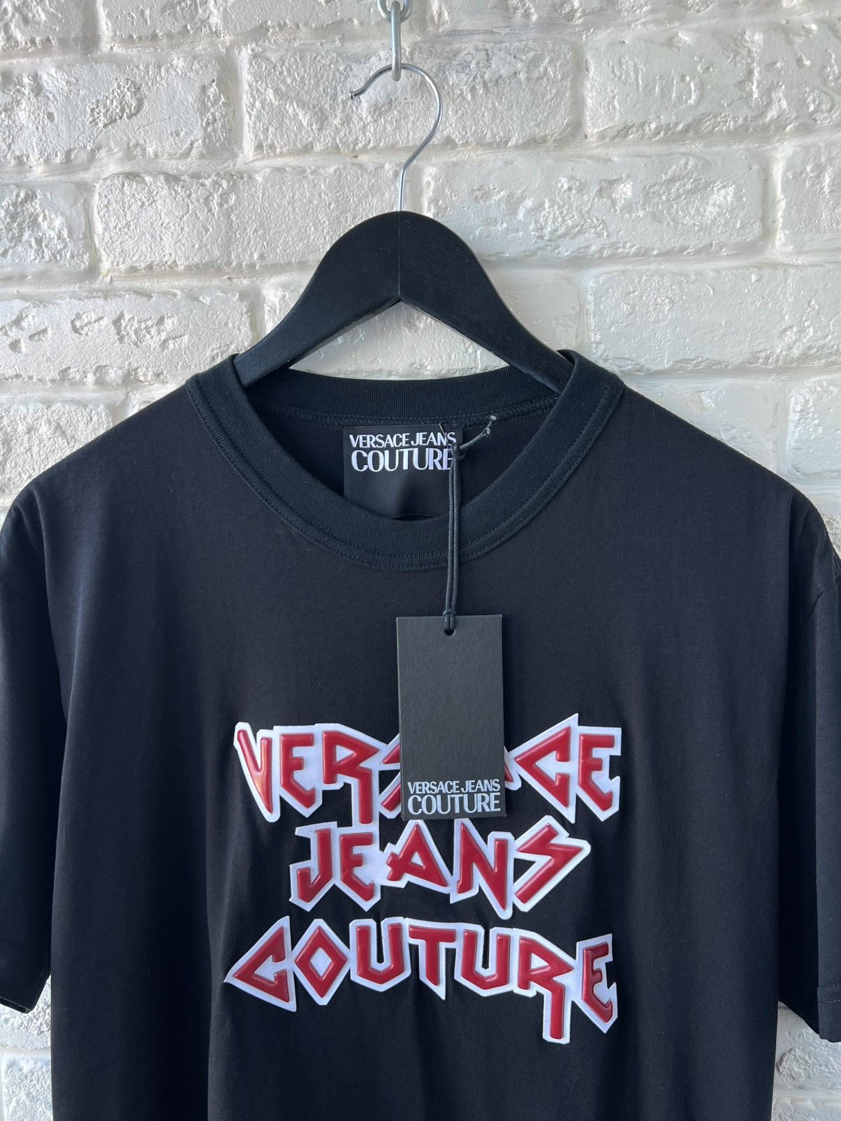 Versace Versace Rock Logo Black Crew Neck Tee T-Shirt Size US M / EU 48-50 / 2 - 3 Thumbnail