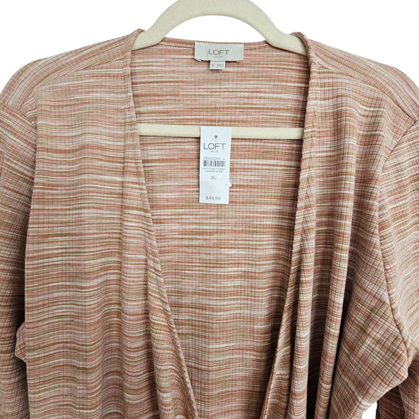 Loft Loft Womens Surplice Top Size XLStriped Stretch Career Corp Size XL / US 12-14 / IT 48-50 - 2 Thumbnail