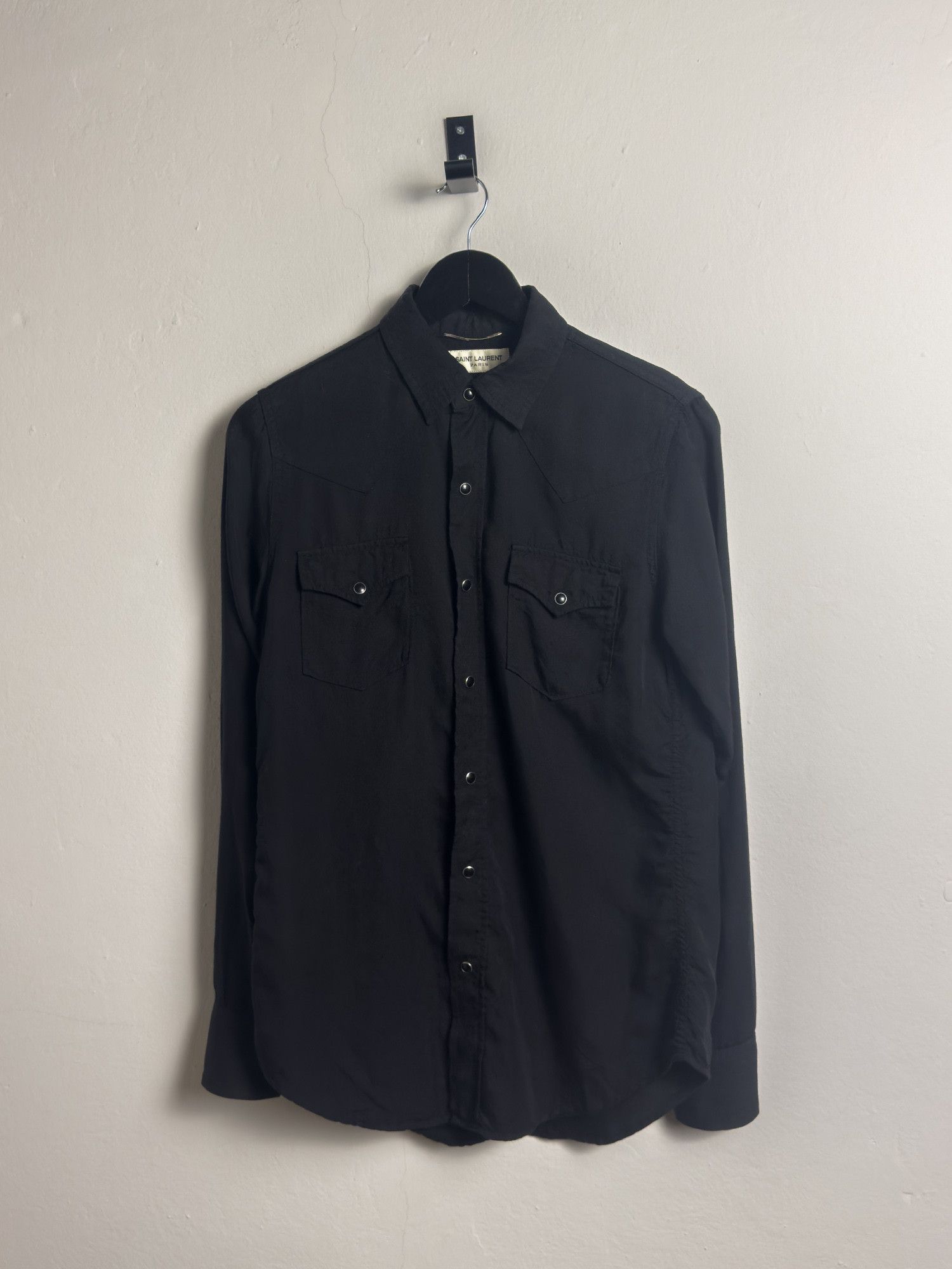image of Saint Laurent Paris Black Western Shirt, Men's (Size XS)
