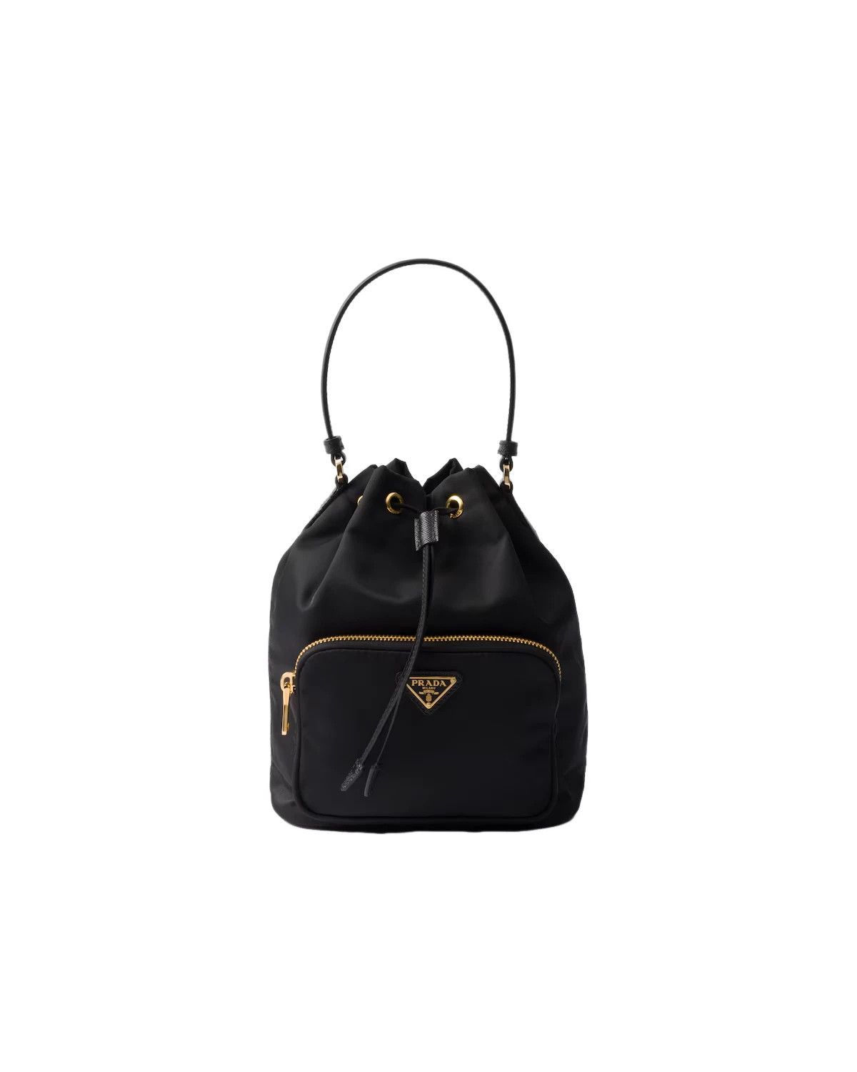 PRADA Duet Black Re-Nylon Bucket Bag New Authentic