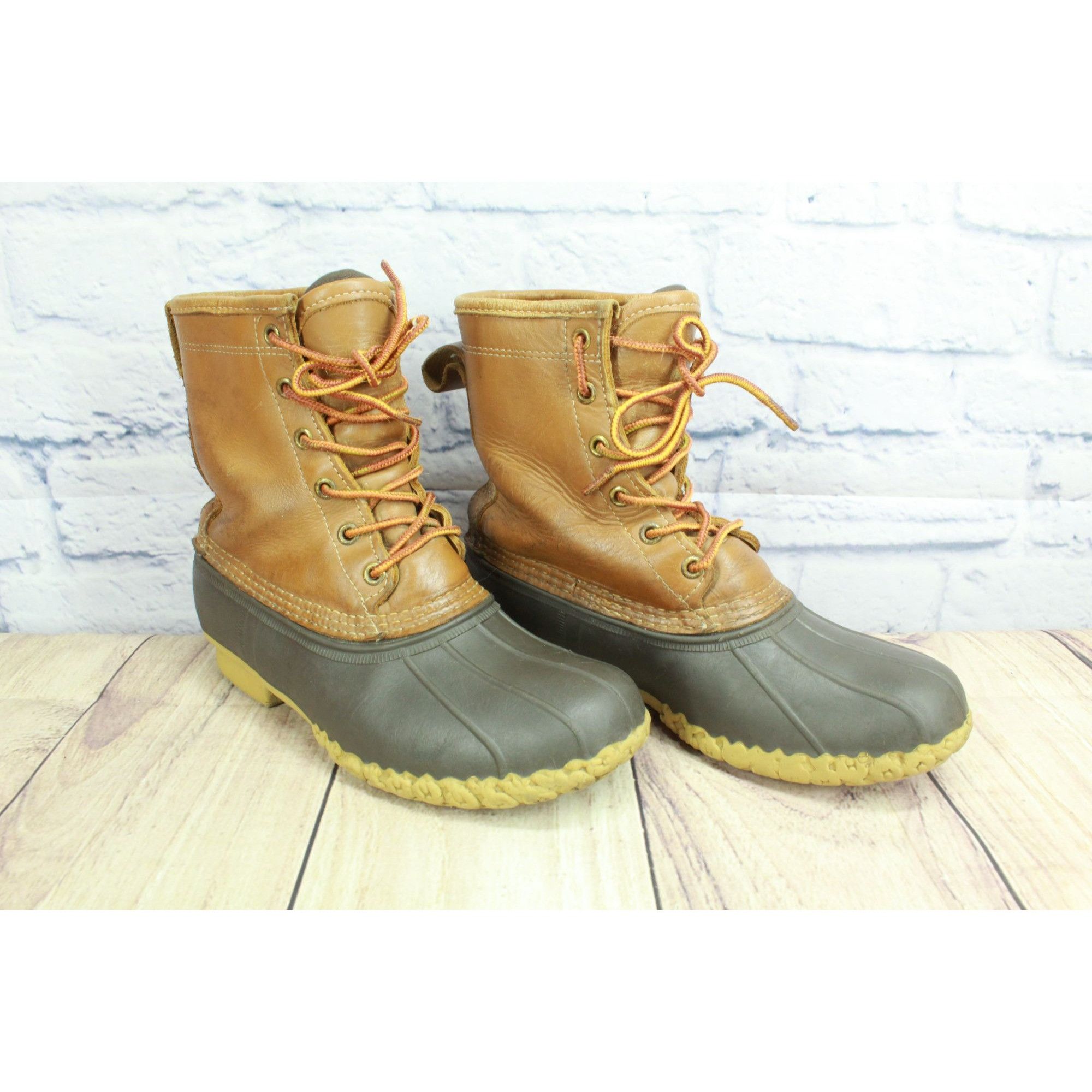 L.L. Bean × Leather LL Bean Brown Leather Insulated Goretex Ankle Duck Boots Size US 6 / IT 36 - 3 Thumbnail