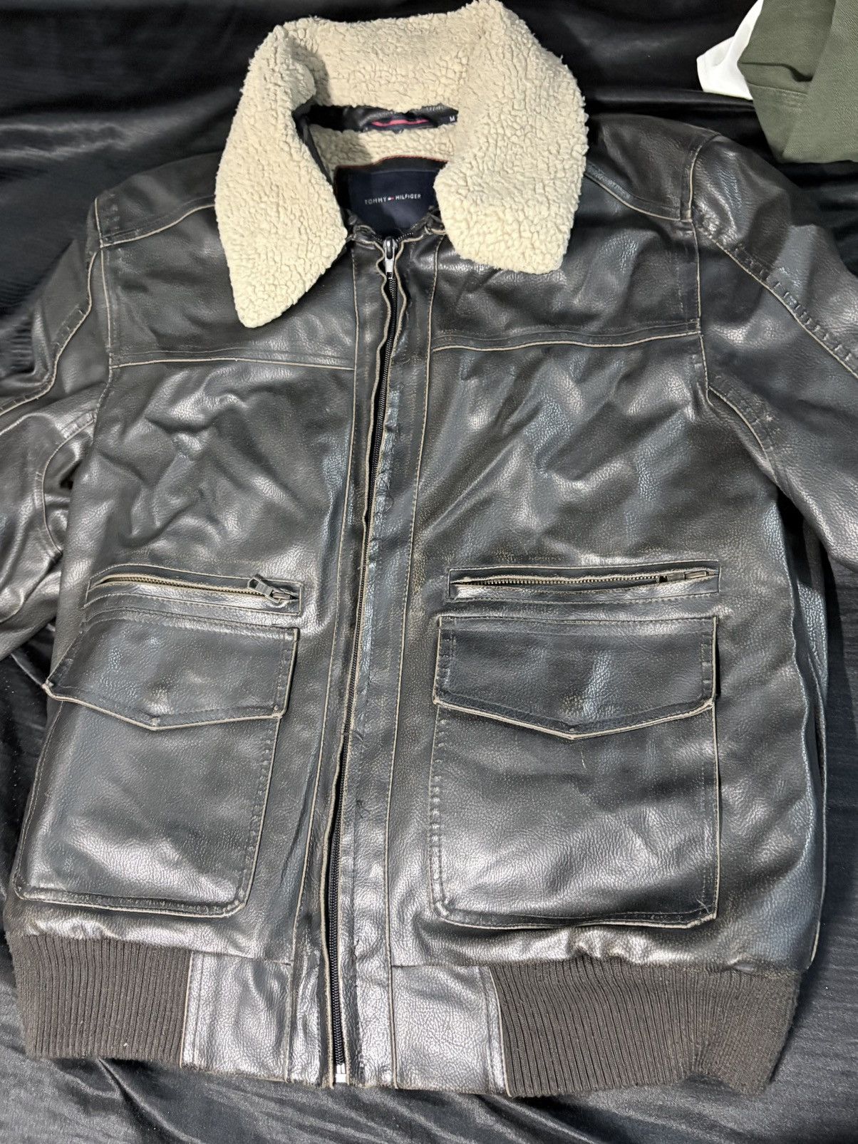 Tommy Hilfiger Tommy Hilfiger *VINTAGE Leather fur Collar Jacket Size US M / EU 48-50 / 2 - 1 Thumbnail