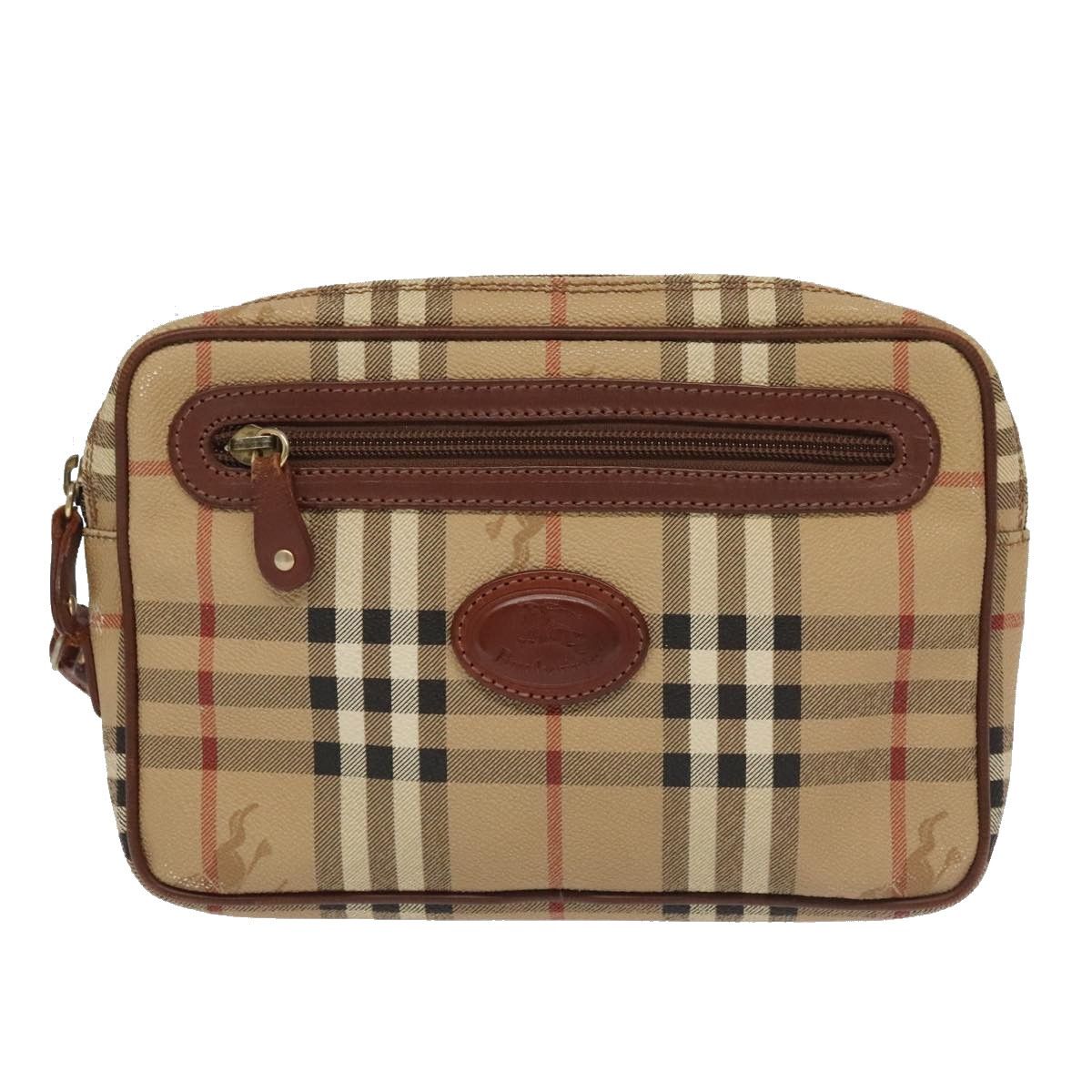 Burberry Nova Check Beige Canvas Clutch Bag (Pre-Owned) Size ONE SIZE - 1 Thumbnail