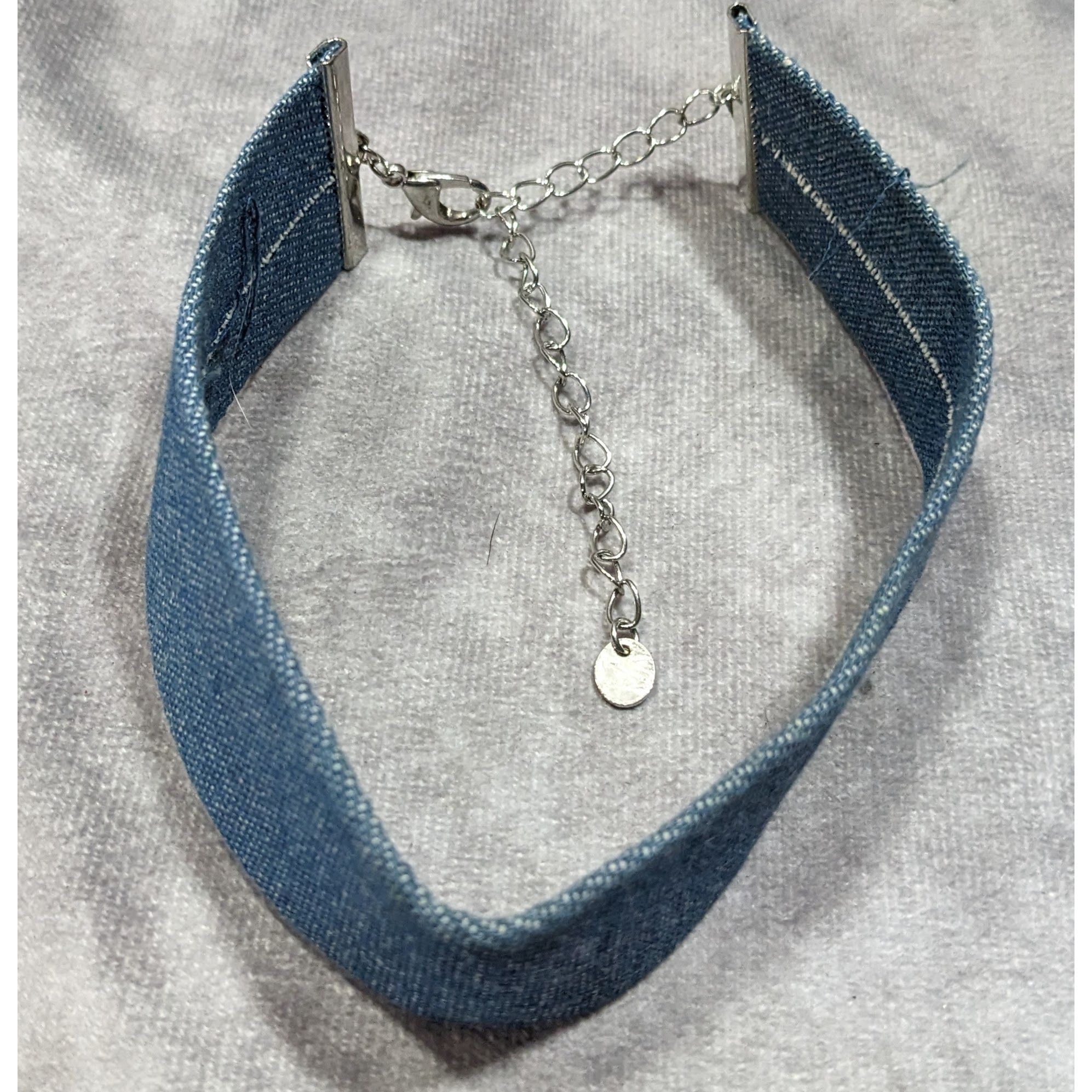 Nordstrom Nordstrom Blue Denim Wide Choker Necklace Size ONE SIZE - 9 Thumbnail