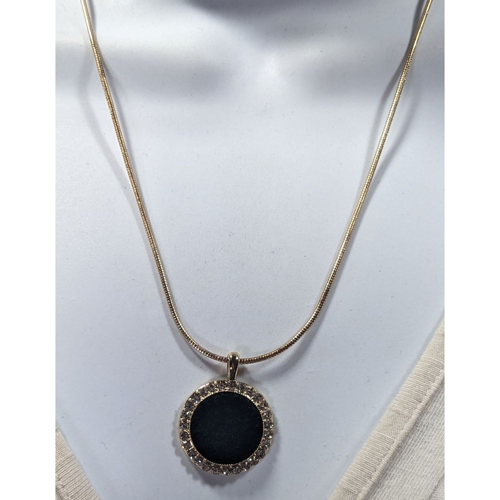 Monet Monet Social Tower Gold Tone Black Velvet Pendant Necklace Size ONE SIZE - 5 Thumbnail