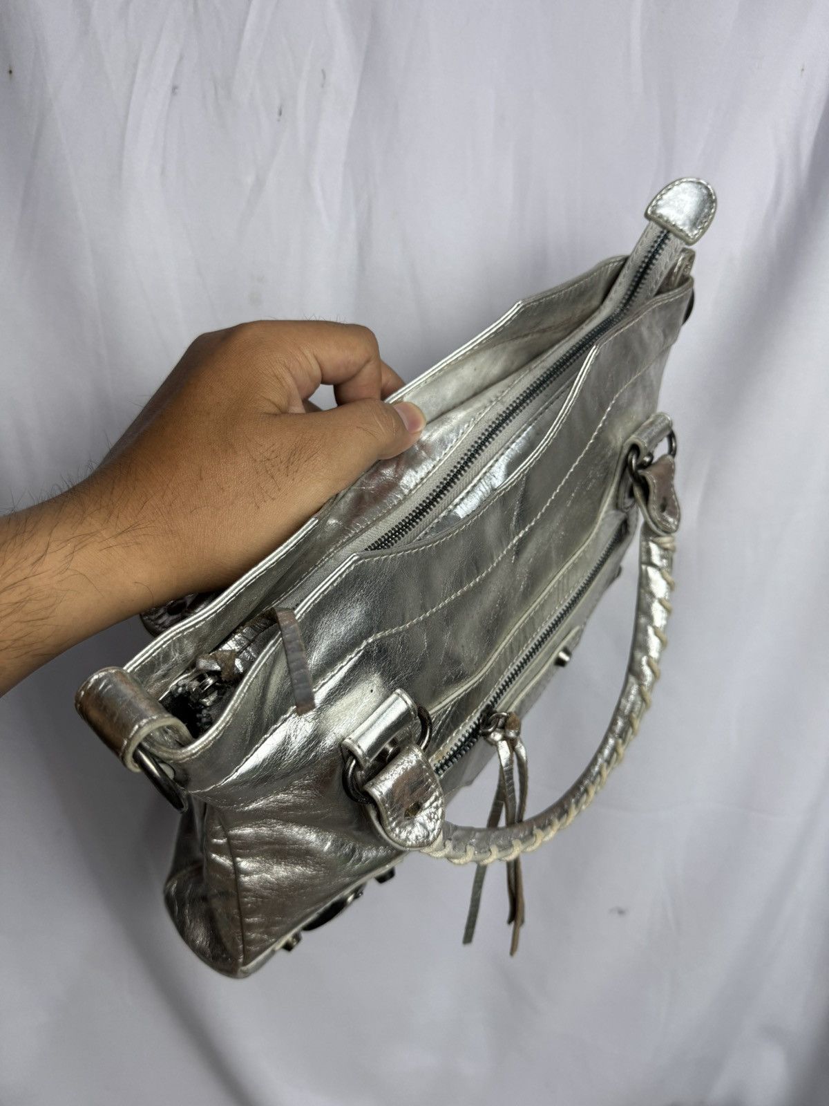 Vintage Leather Silver Bags City Size ONE SIZE - 11 Thumbnail