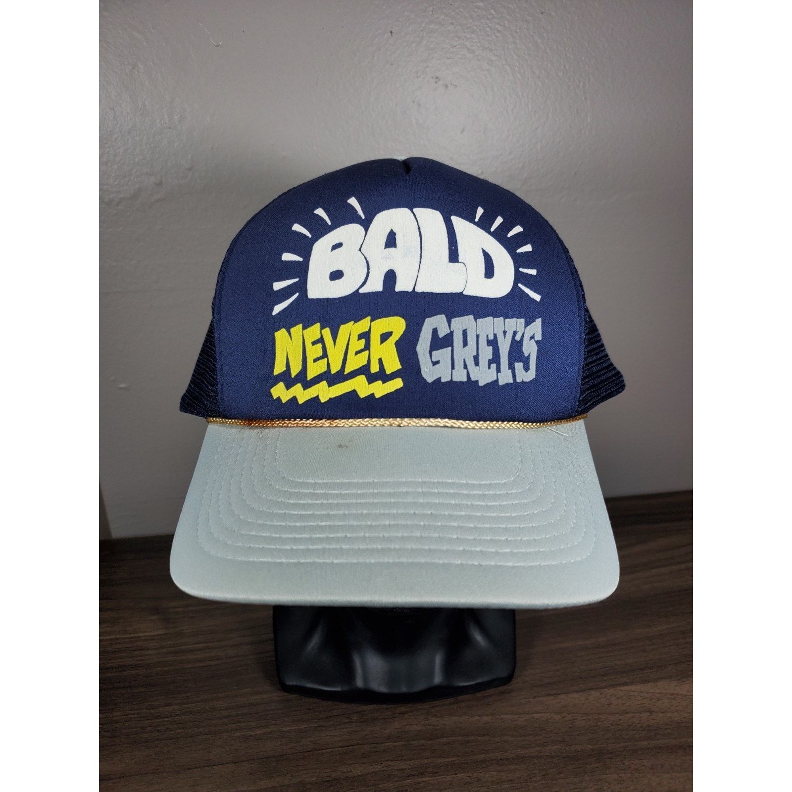 Vintage "BALD NEVER GREYS" Trucker Hat Novely Humor Snapback Cap 90s Size ONE SIZE - 3 Thumbnail