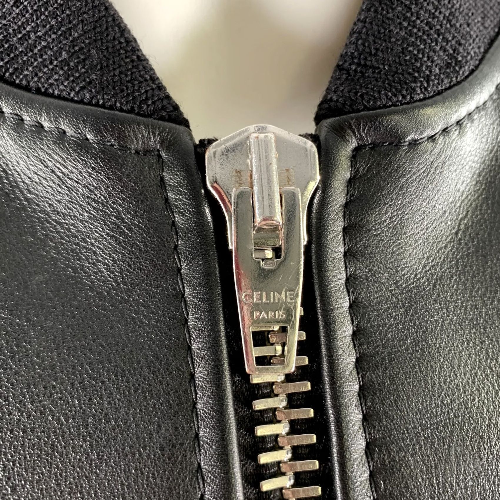 Celine VINTAGE CELINE Leather Bomber Jacket Black Size M Size US S / EU 44-46 / 1 - 5 Thumbnail