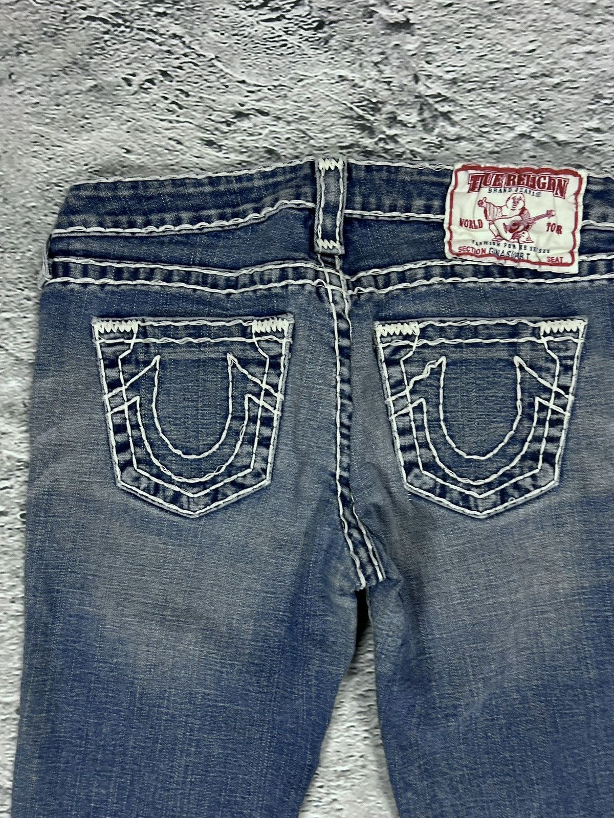 True Religion True Religion blue jeans white thick stitching Gina super T Size 29" - 2 Thumbnail