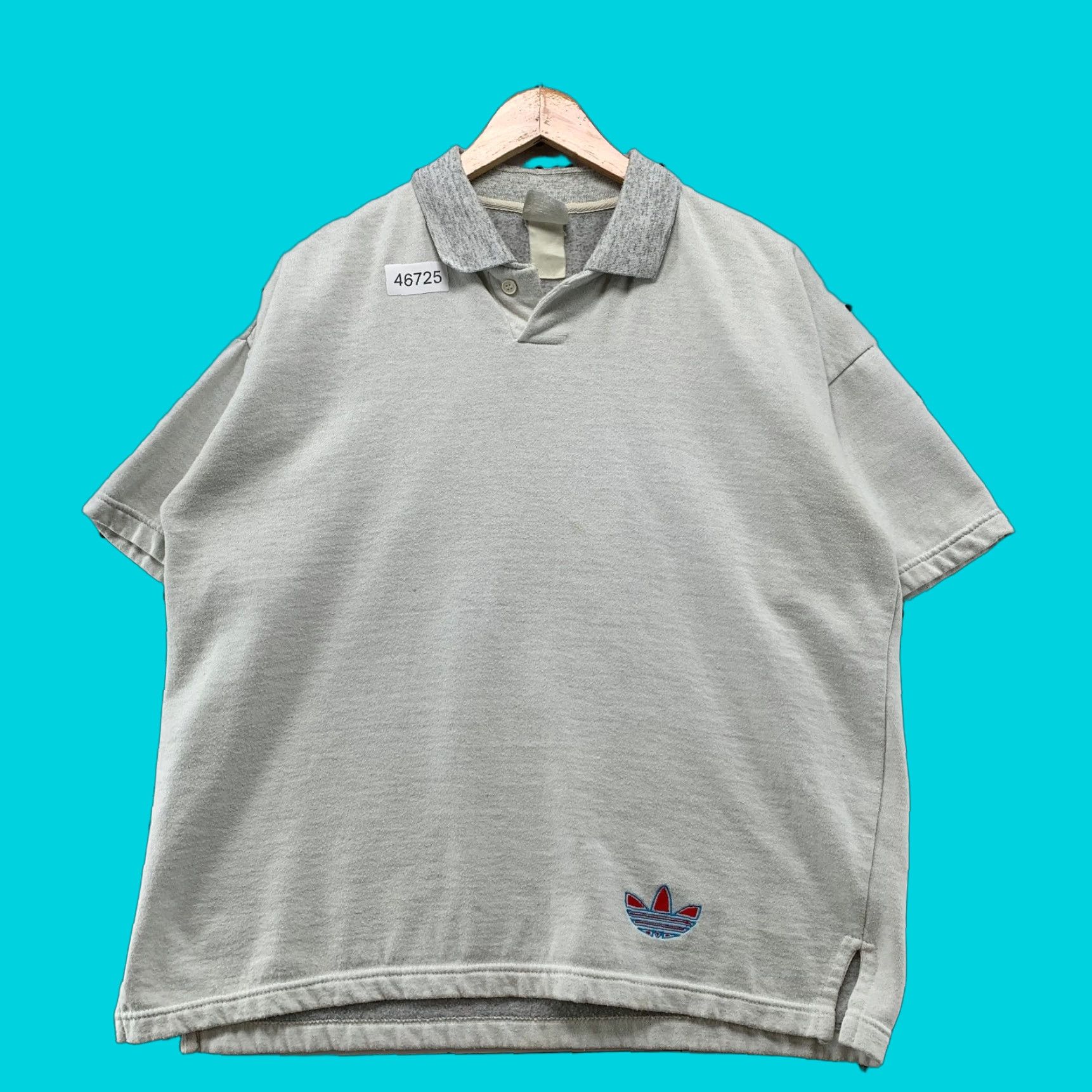 Adidas VINTAGE adidas Polo Shirt Mens L Gray Fleece Short Sleeve Collared Polo - Men Sports 60s 70s 80s - Golf Mens Size US L / EU 52-54 / 3 - 1 Thumbnail