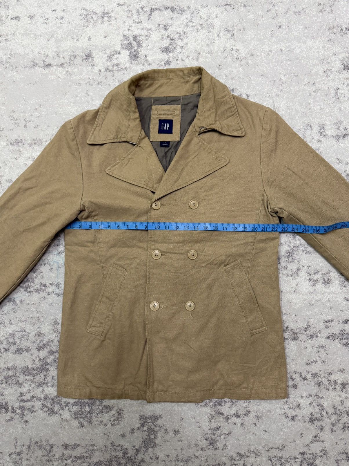 Gap Gap Double Breasted Car Coat Khaki Cotton Blend Jacket Size US L / EU 52-54 / 3 - 17 Thumbnail