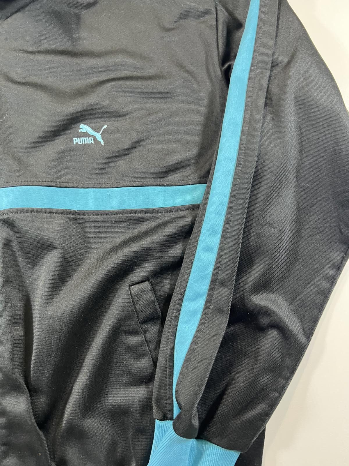 Puma Vintage Puma Black and Turquoise Track Jacket, Size M Size US M / EU 48-50 / 2 - 4 Thumbnail