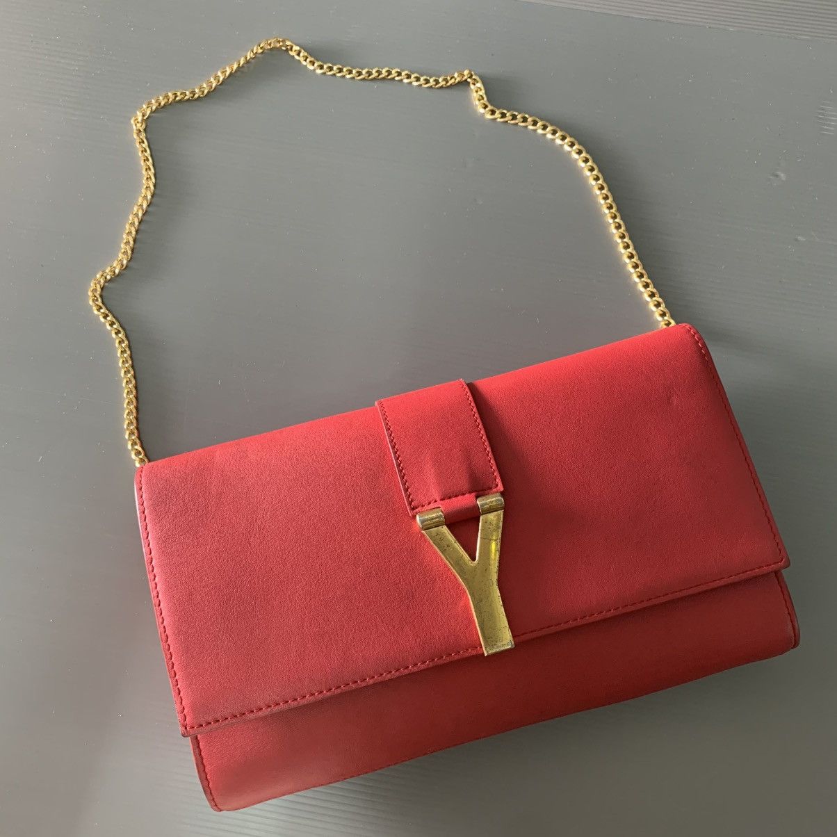 Saint Laurent Paris Saint Laurent Red Leather Dinner Bag Size ONE SIZE - 3 Thumbnail